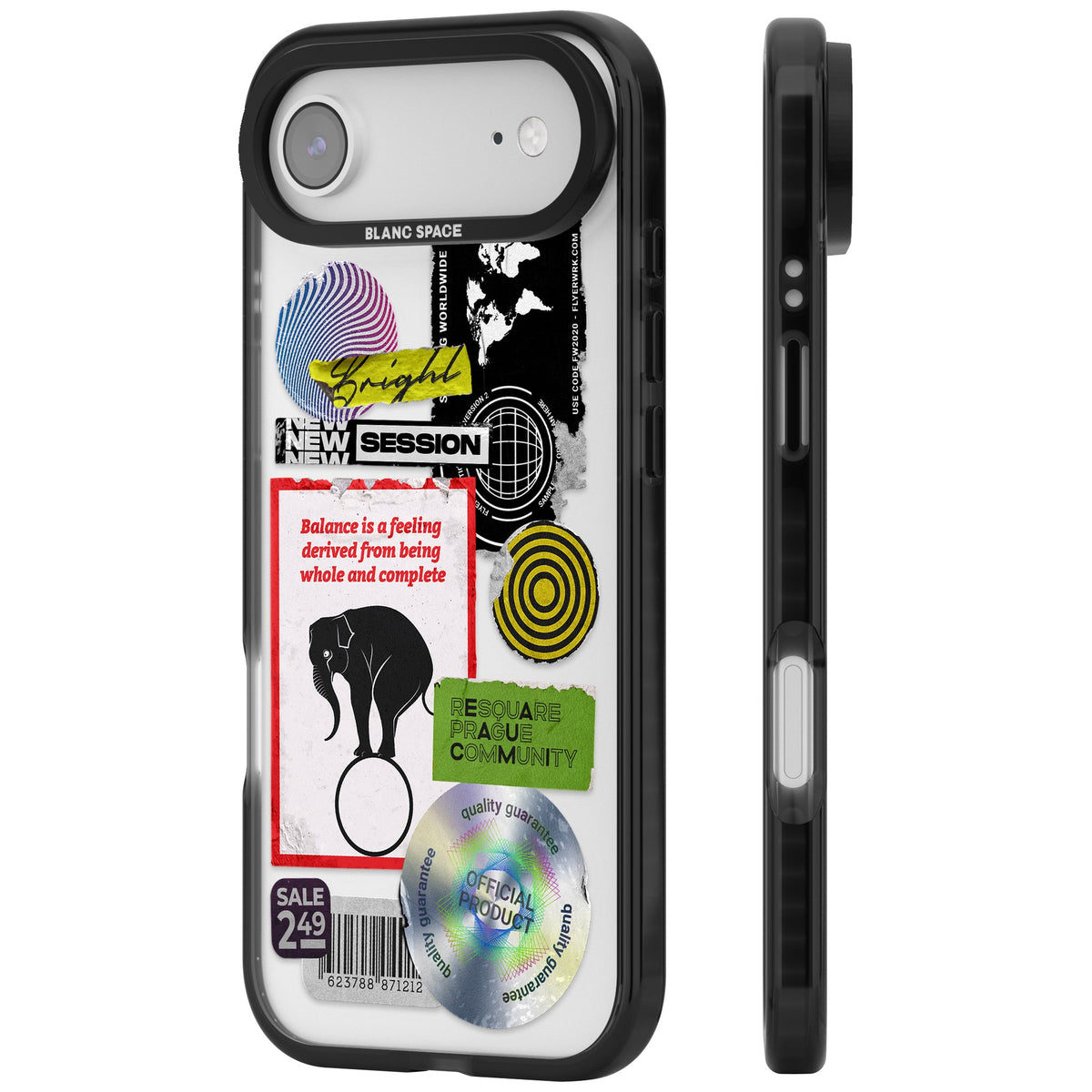 Analog Stickers iPhone Air Impact Black Phone Case side