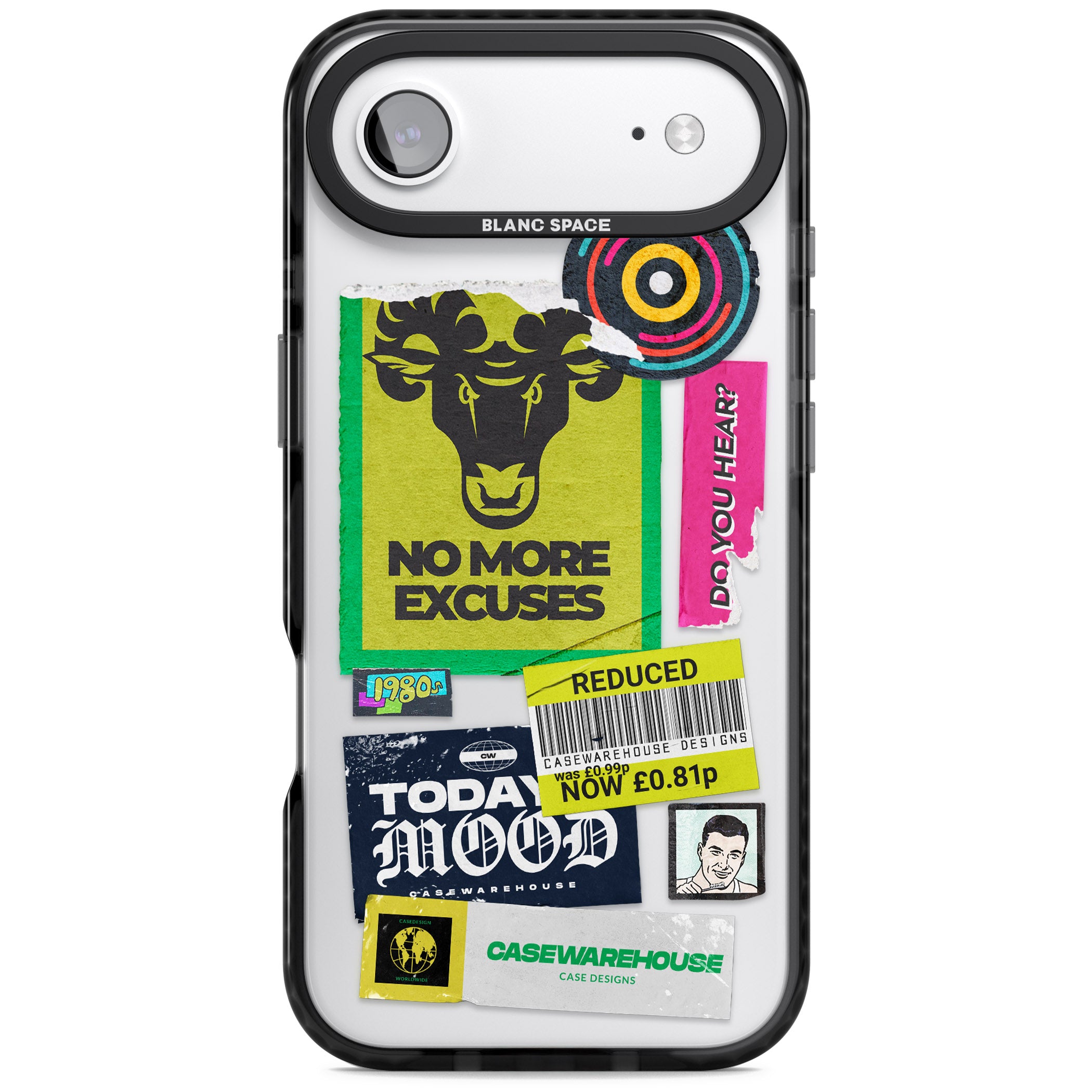 No More Excuses Sticker Mix iPhone 17 Air Impact Black Phone Case