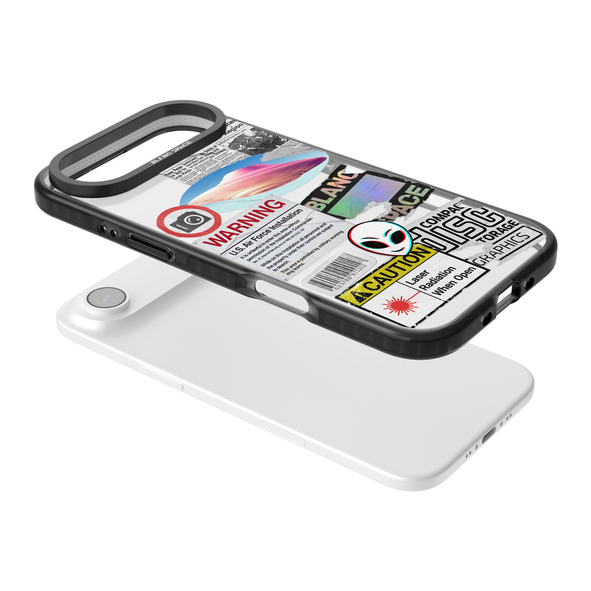 Cosmic Encounters iPhone Air Impact Black Phone Case angled