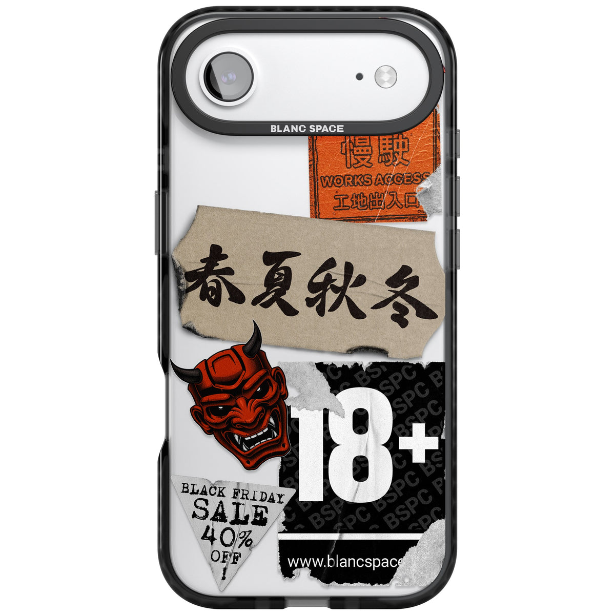 Asian Sticker Mix iPhone Air Impact Black Phone Case front