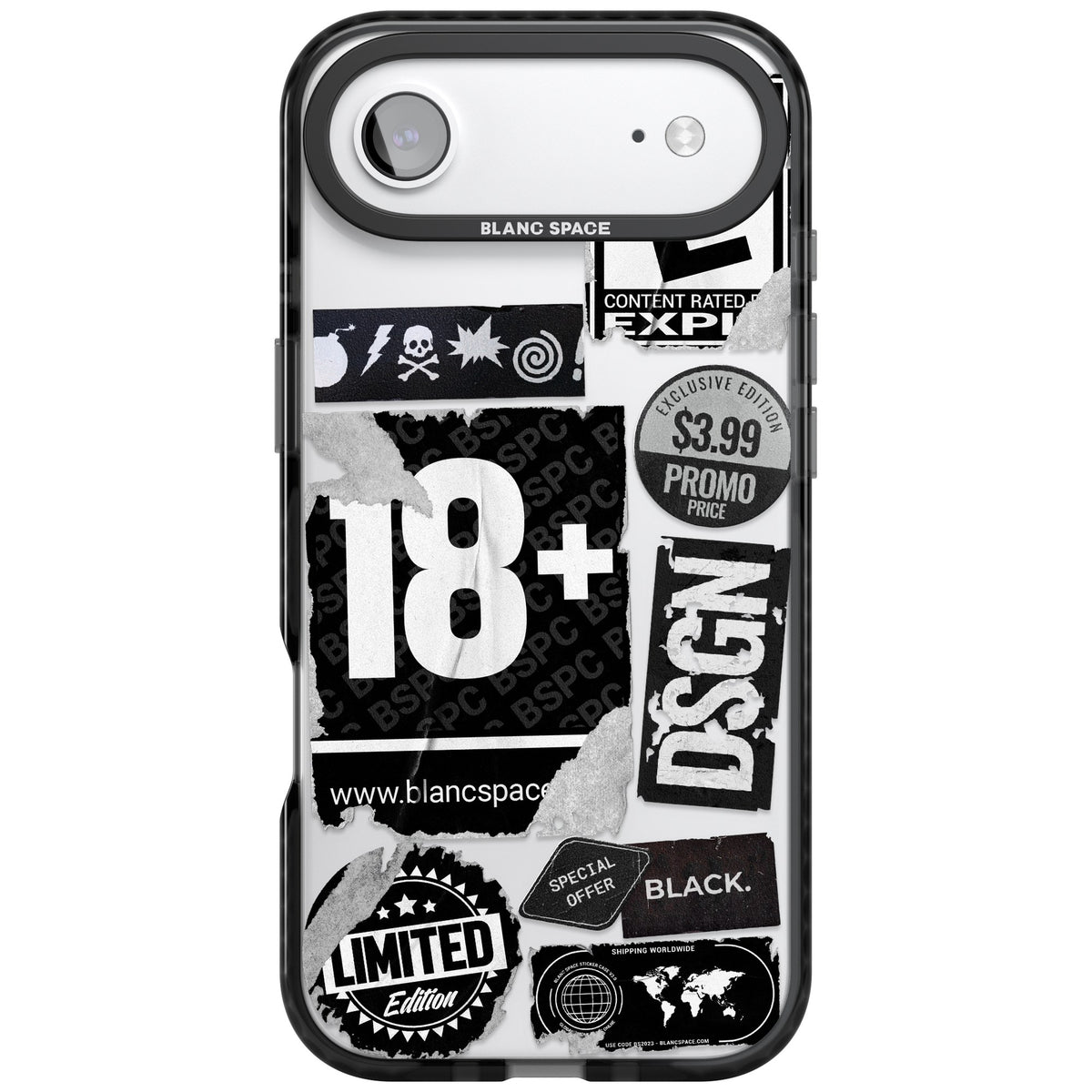 Black Sticker Mix iPhone Air Impact Black Phone Case front