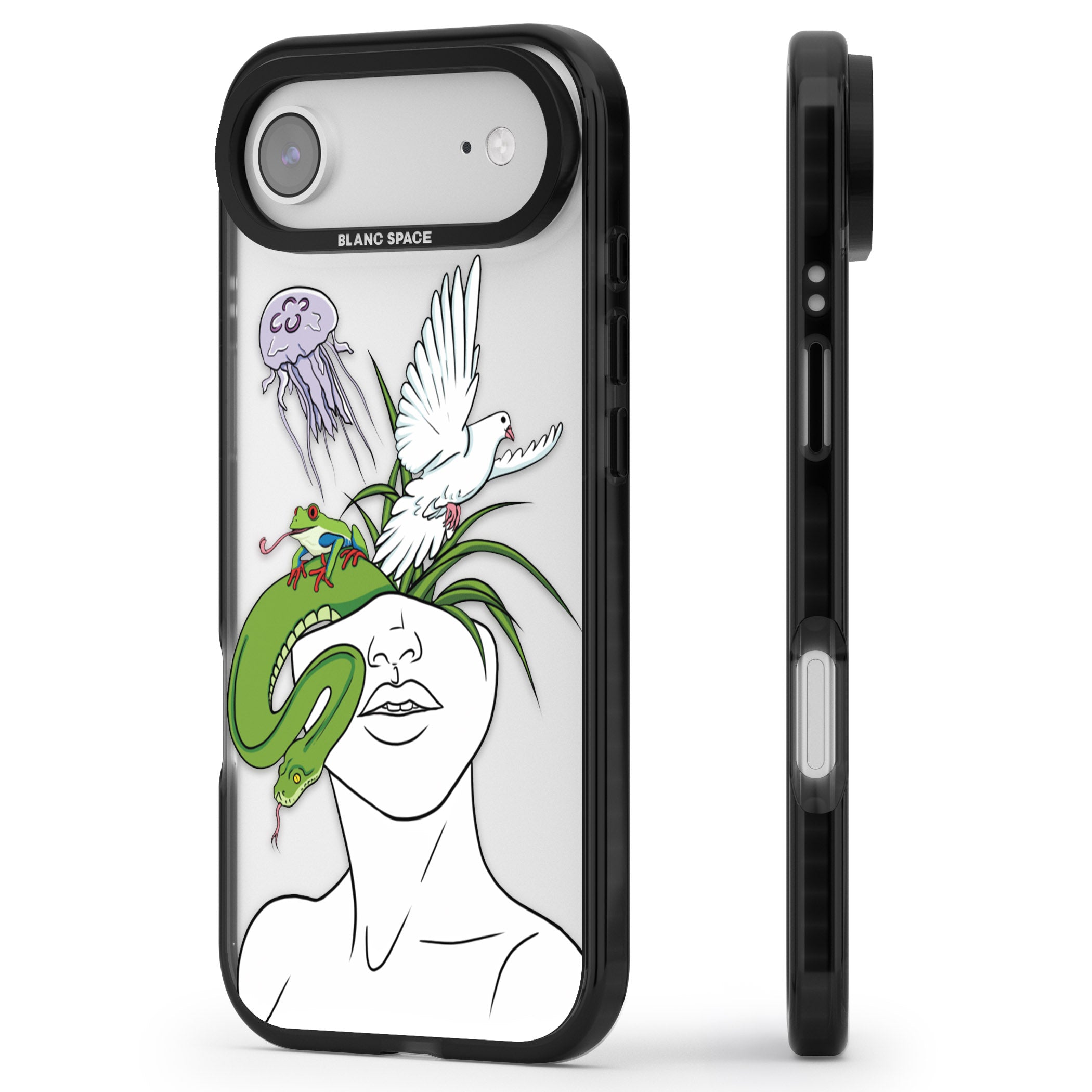 Wild Thoughts iPhone 17 Air Impact Black Phone Case Side Profile