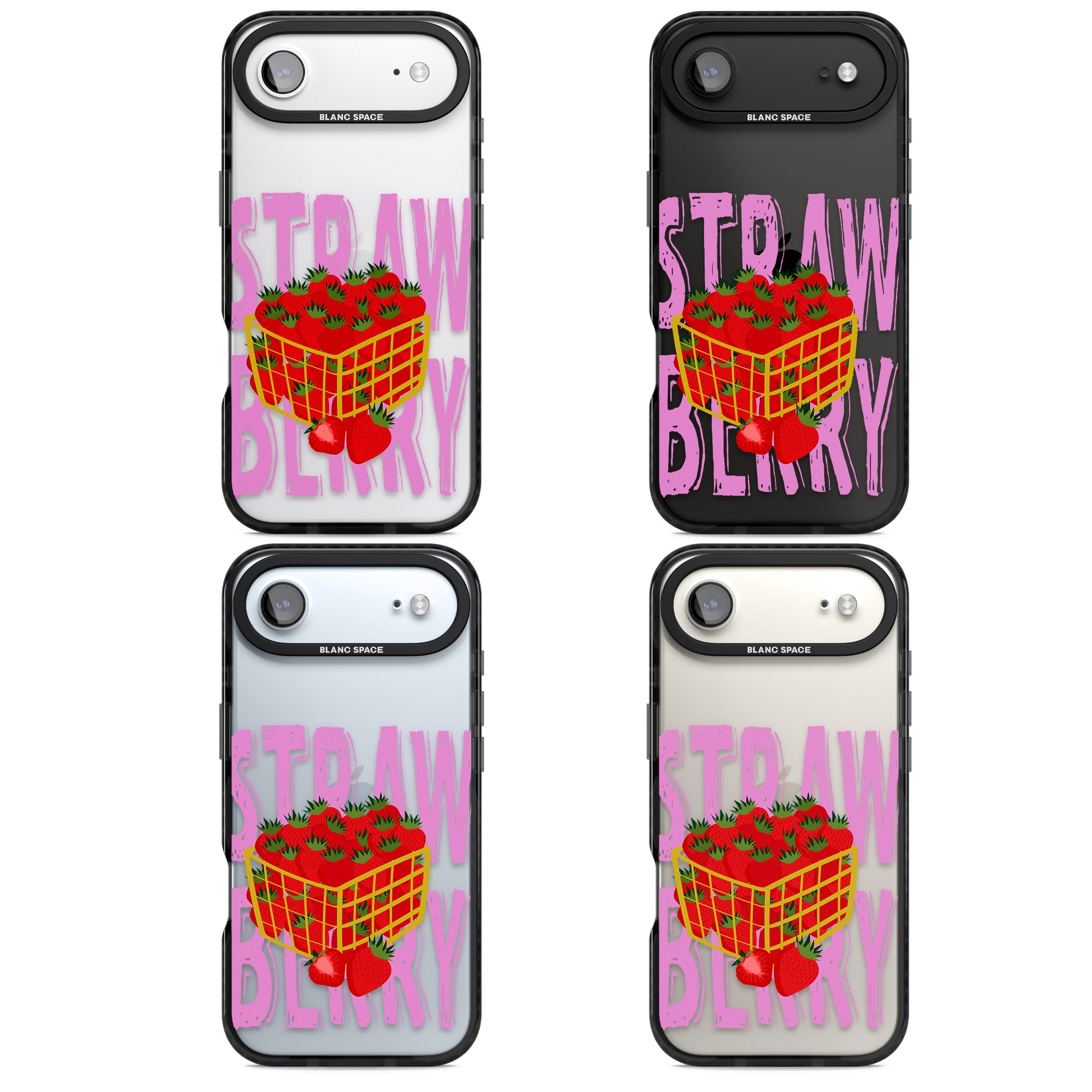 Strawberry Basket iPhone 17 Air Impact Black Phone Case APT Impact Protection