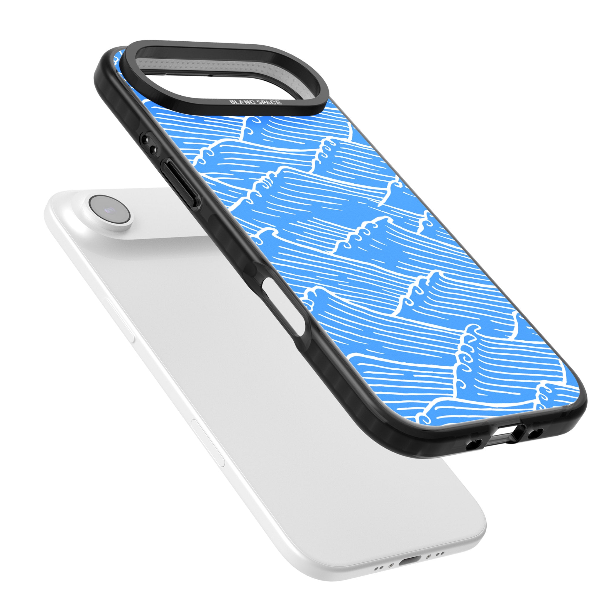 Waves Pattern iPhone 17 Air Impact Black Phone Case Colours