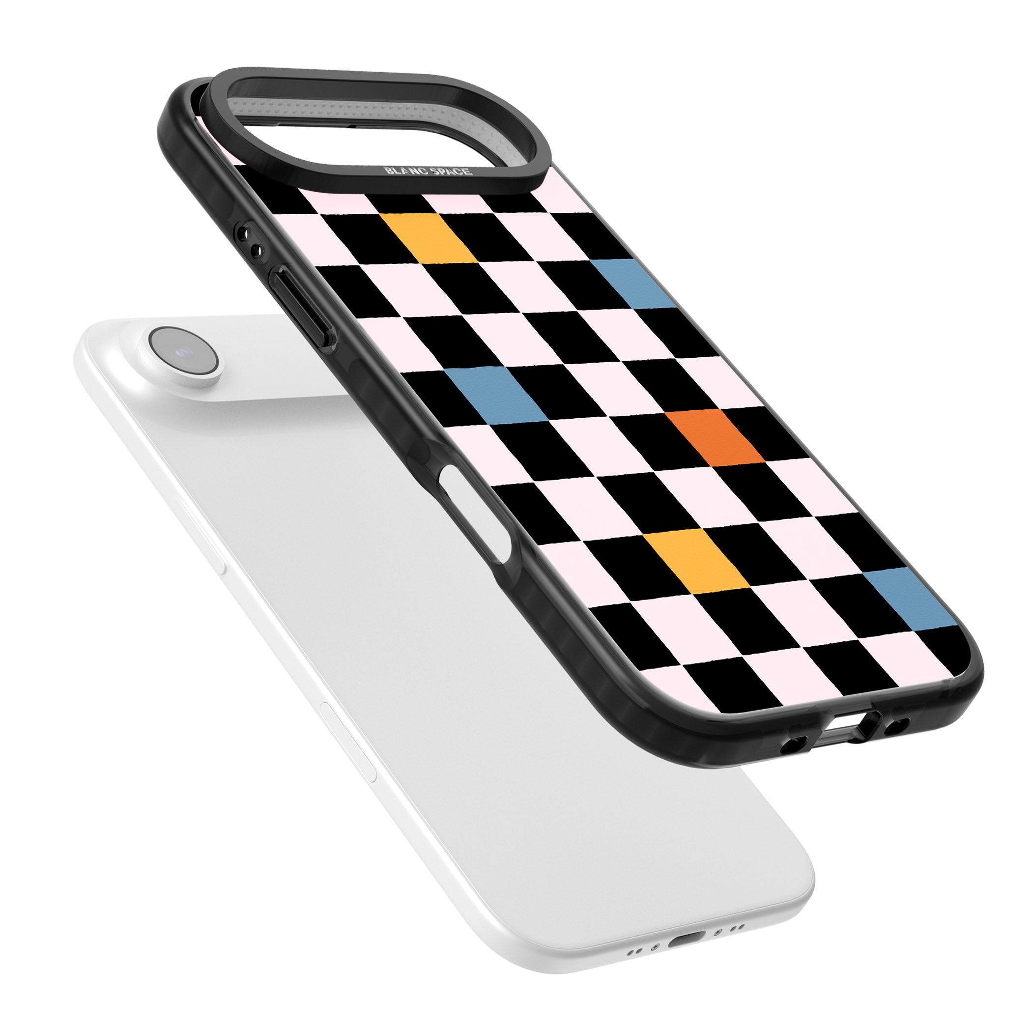 Vibrant Retro Checkered iPhone 17 Air Impact Black Phone Case Colours