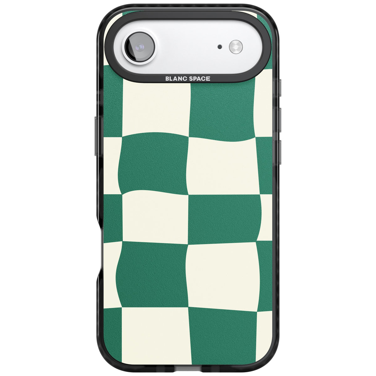 Matcha Wavy Check iPhone Air Impact Black Phone Case front
