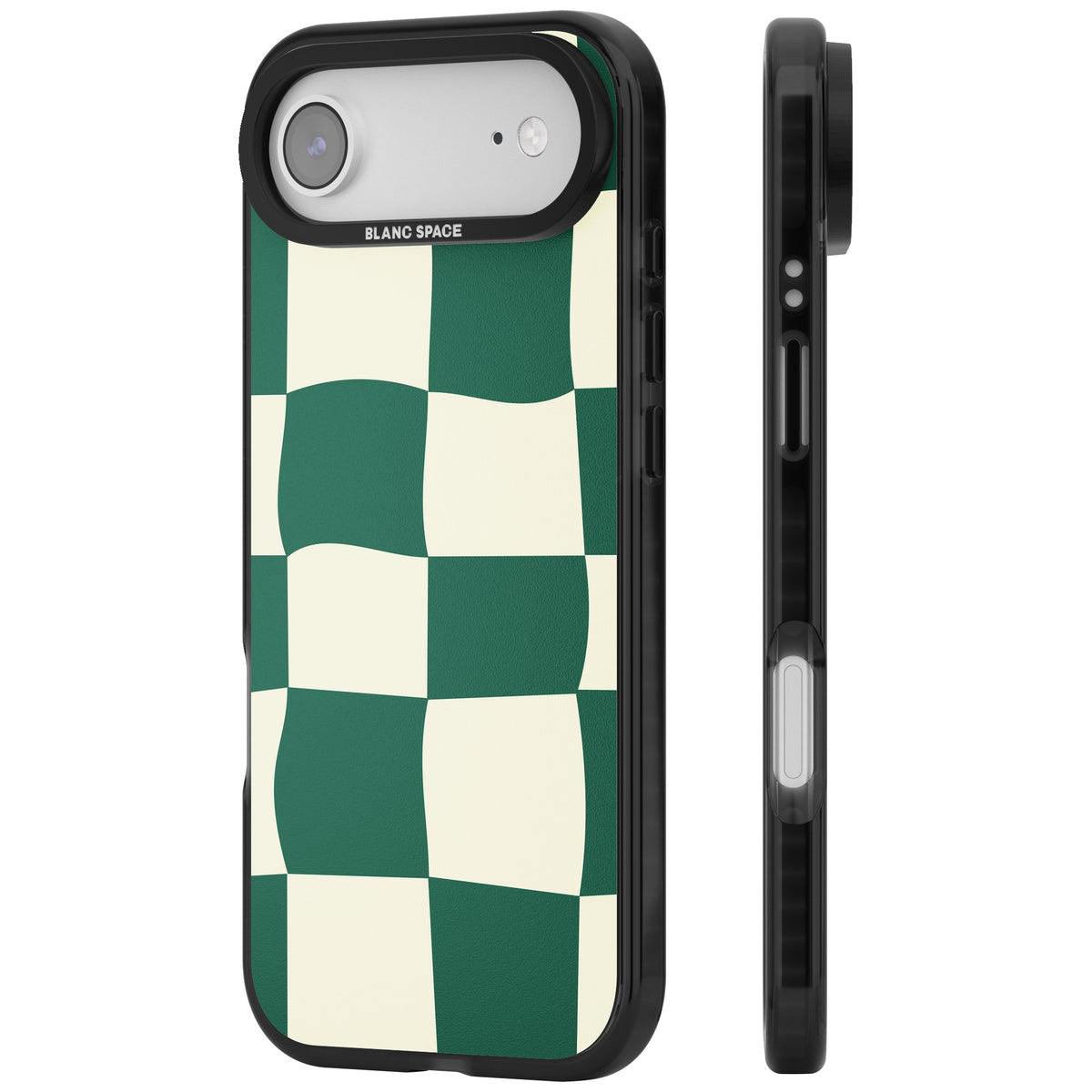 Matcha Wavy Check iPhone Air Impact Black Phone Case side