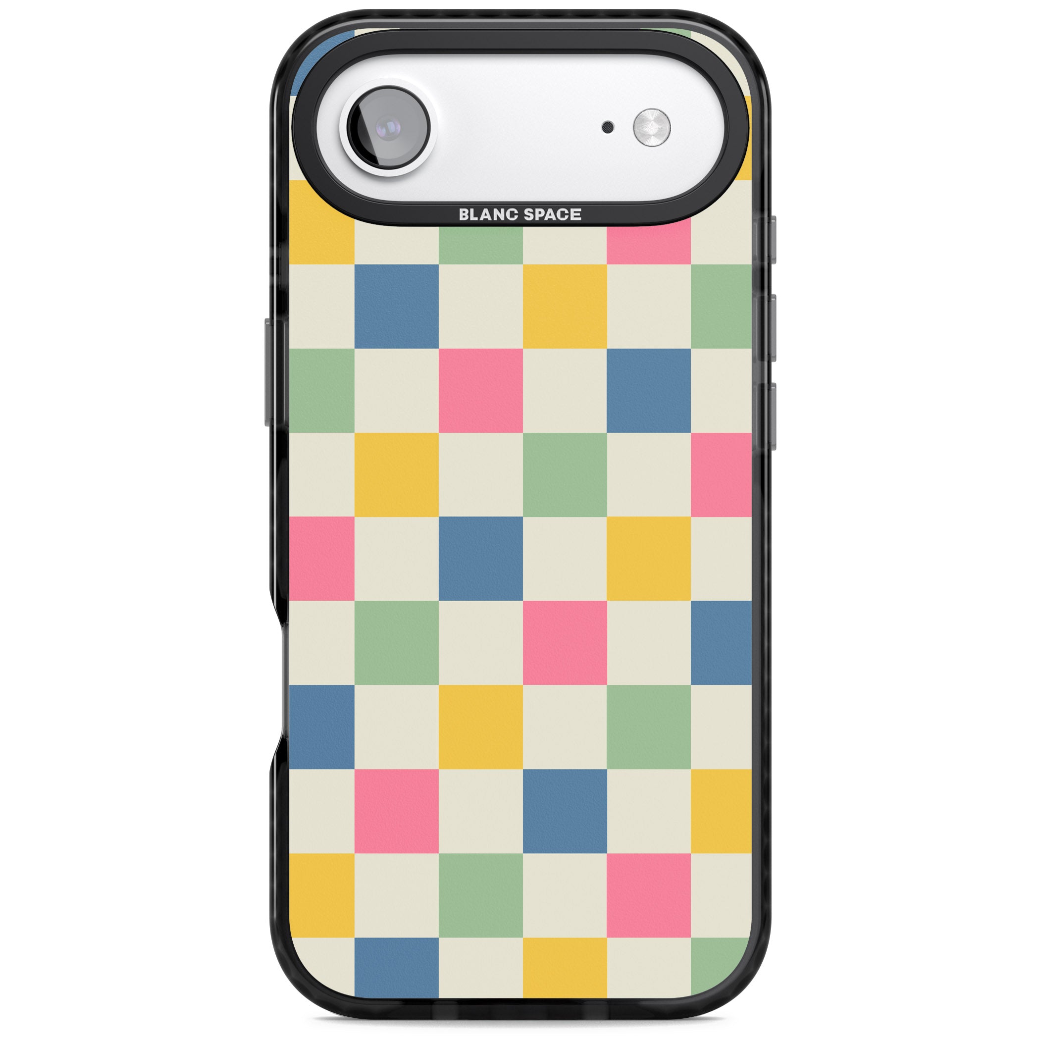 Pastel Multicolor Checkered iPhone 17 Air Impact Black Phone Case