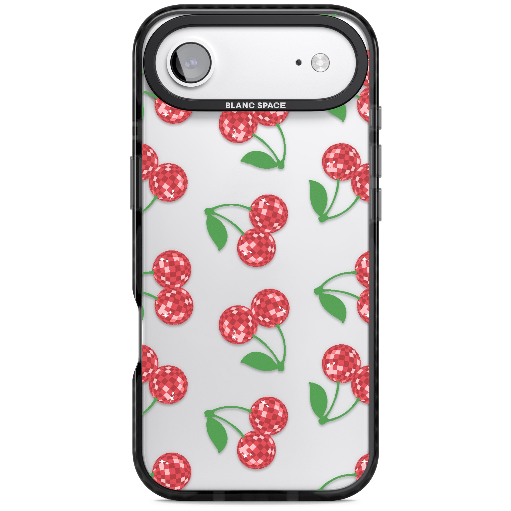 Disco Cherry Pattern iPhone 17 Air Impact Black Phone Case