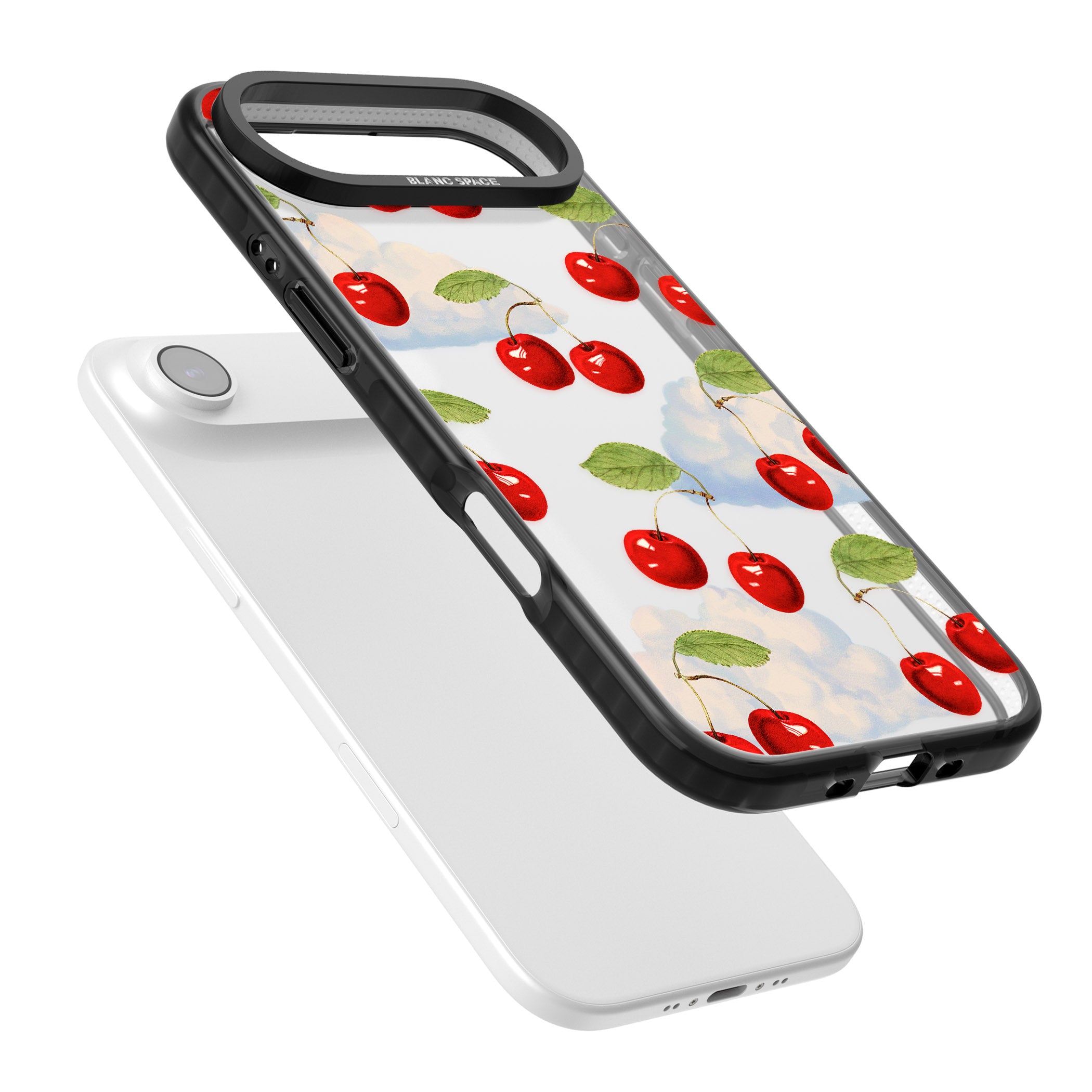 Vintage Cherries & Clouds iPhone 17 Air Impact Black Phone Case Colours
