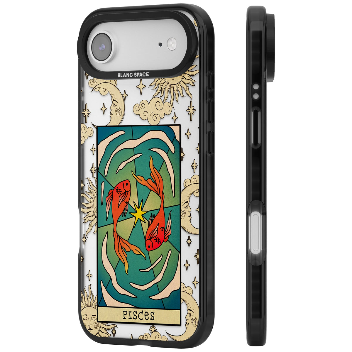Celestial Zodiac Pisces iPhone Air Impact Black Phone Case side