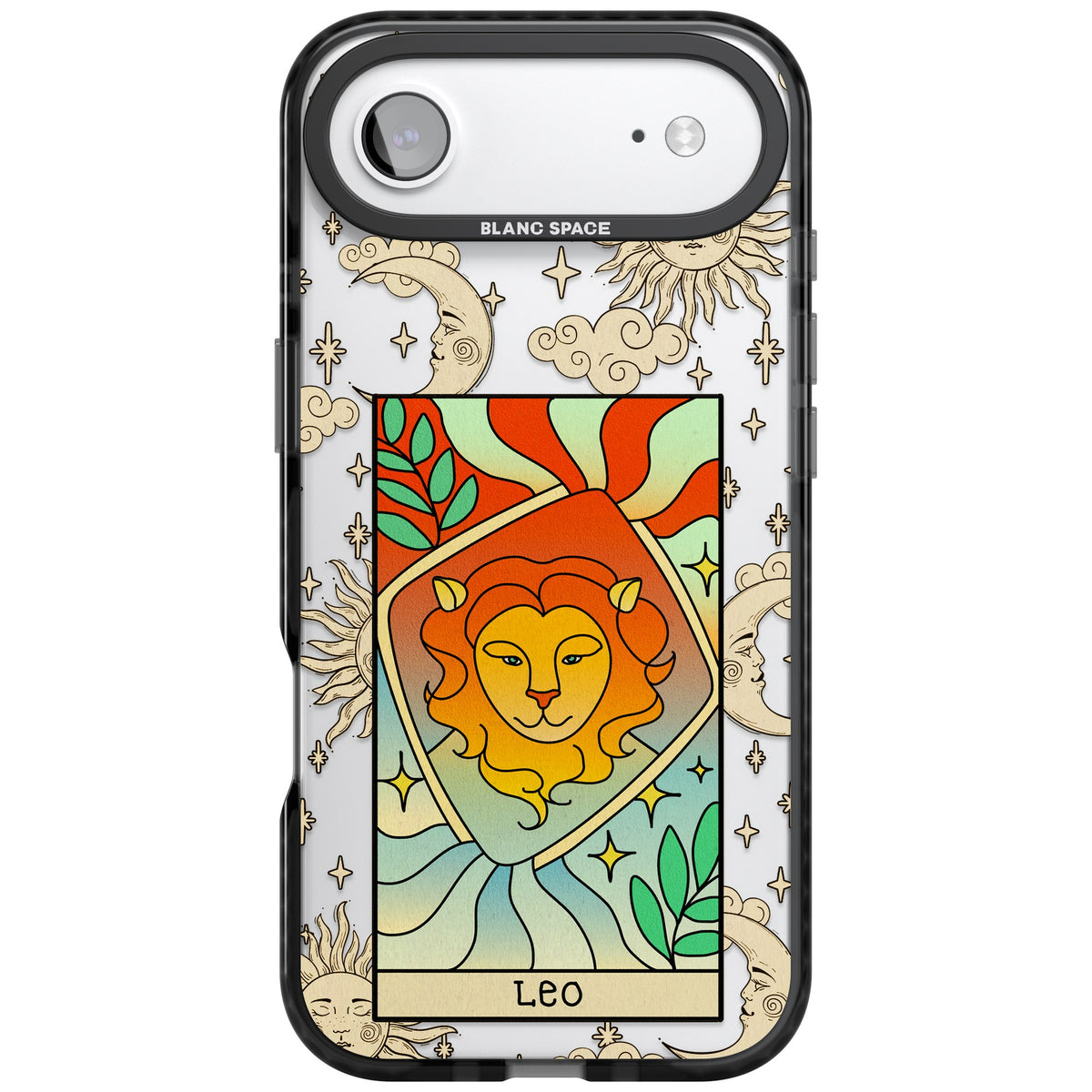 Celestial Zodiac Leo iPhone Air Impact Black Phone Case front