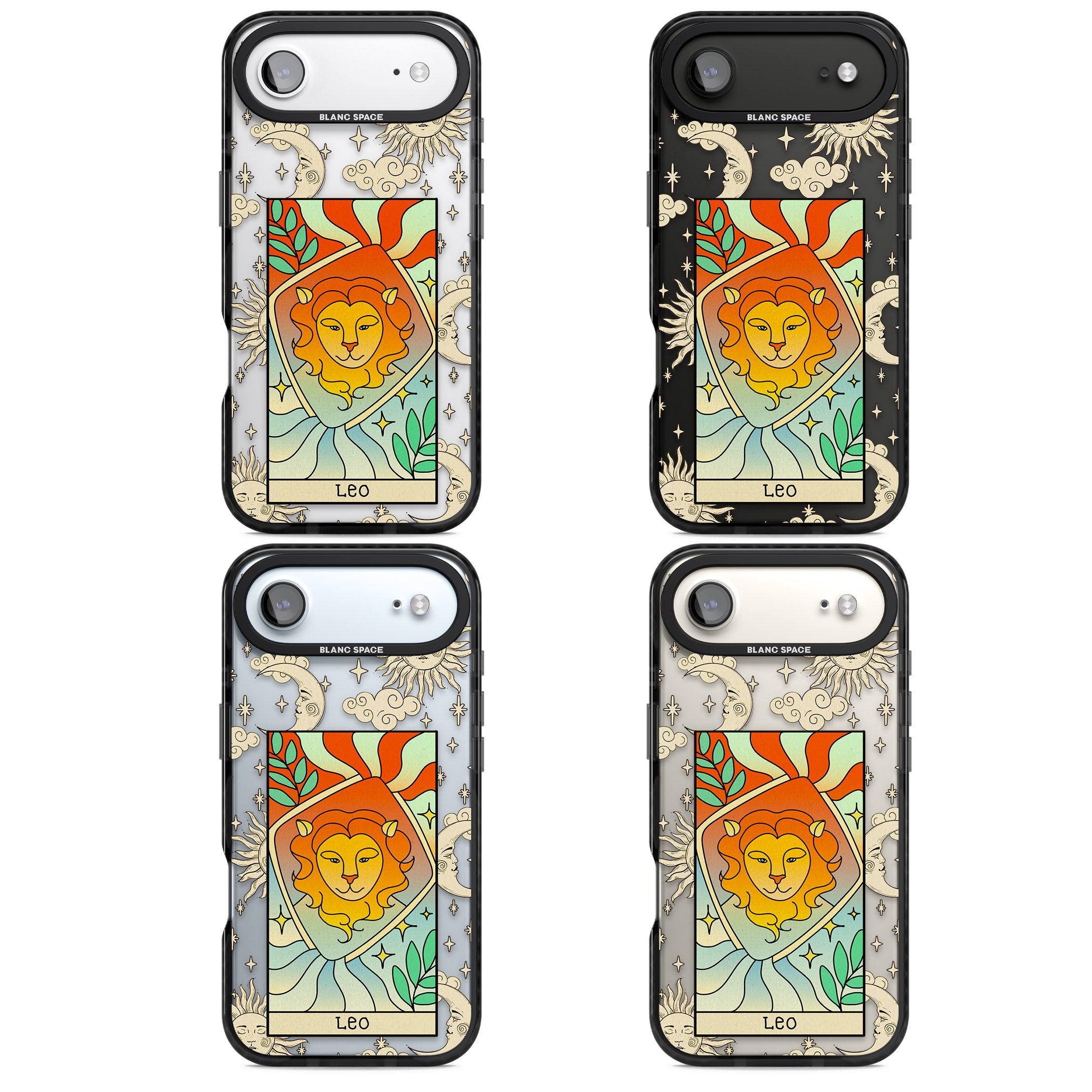 Celestial Zodiac Leo iPhone 17 Air Impact Black Phone Case APT Impact Protection