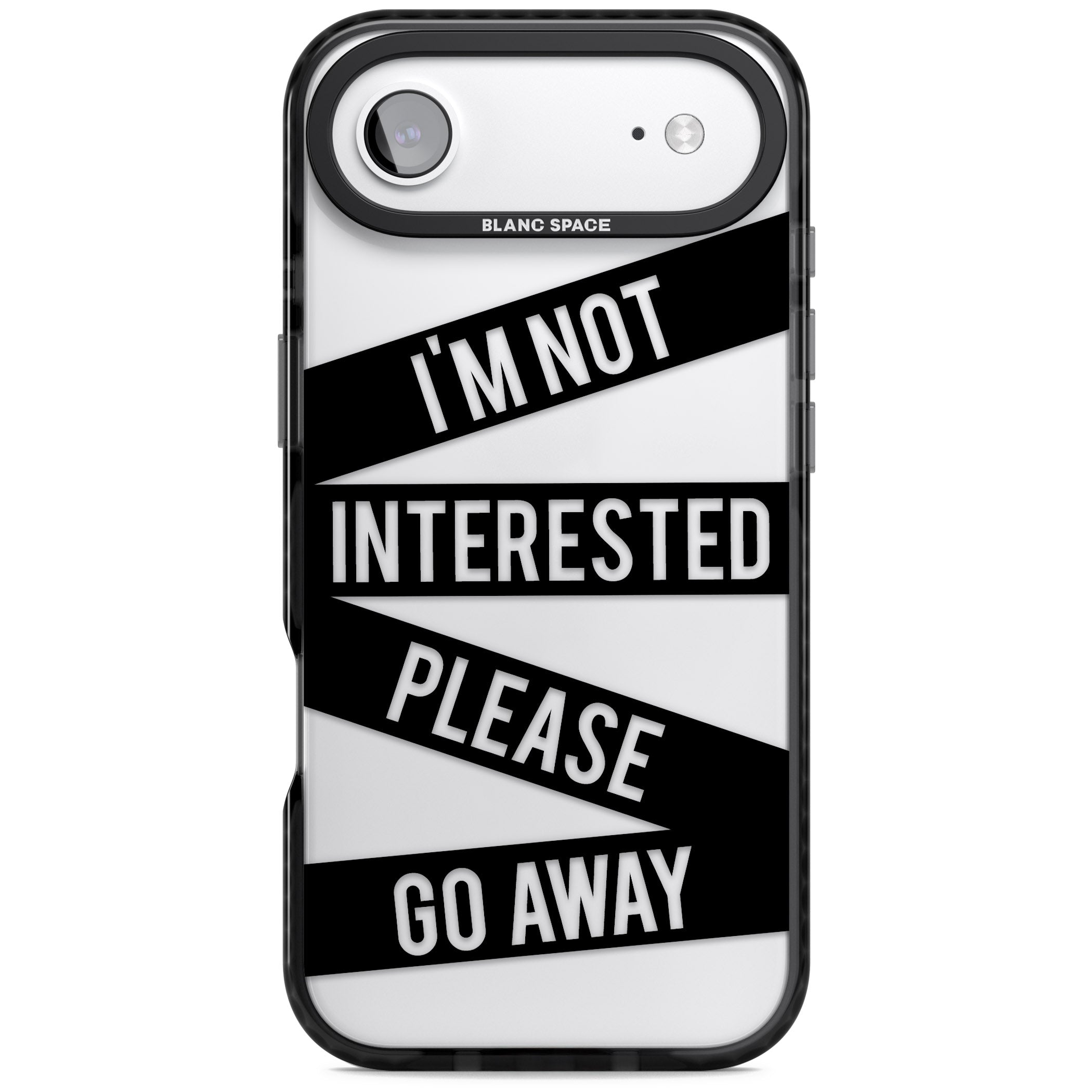 Not Interested Warning iPhone 17 Air Impact Black Phone Case