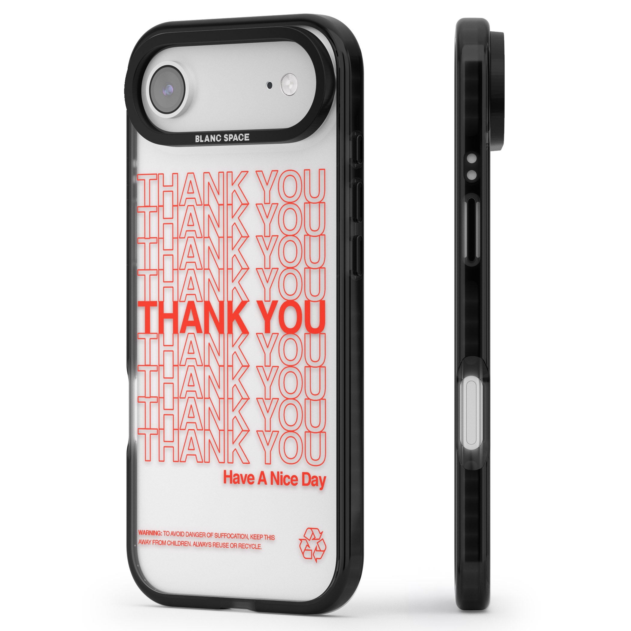 Thank You Have A Nice Day iPhone 17 Air Impact Black Phone Case Side Profile