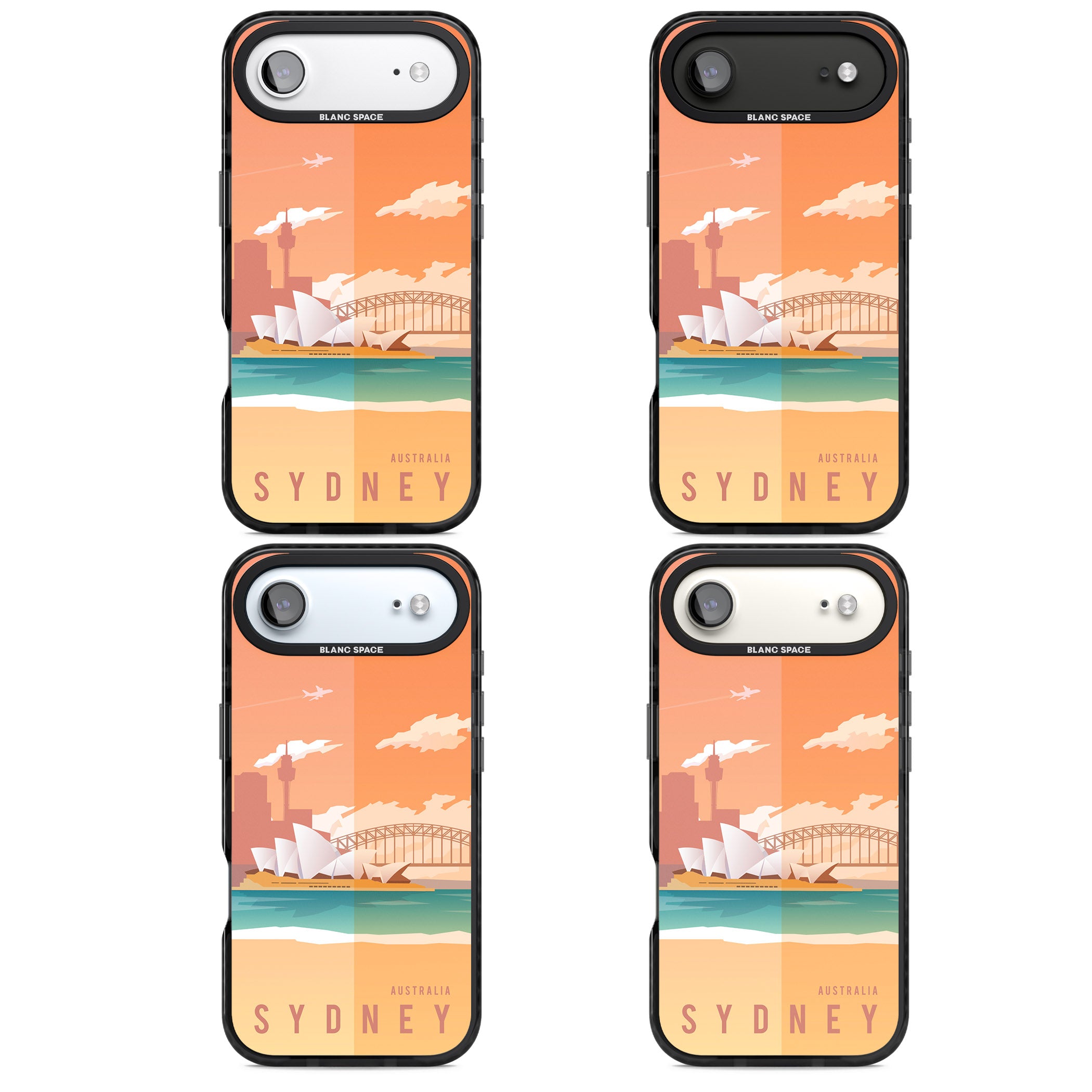 Vintage Travel Poster Sydney iPhone 17 Air Impact Black Phone Case APT Impact Protection