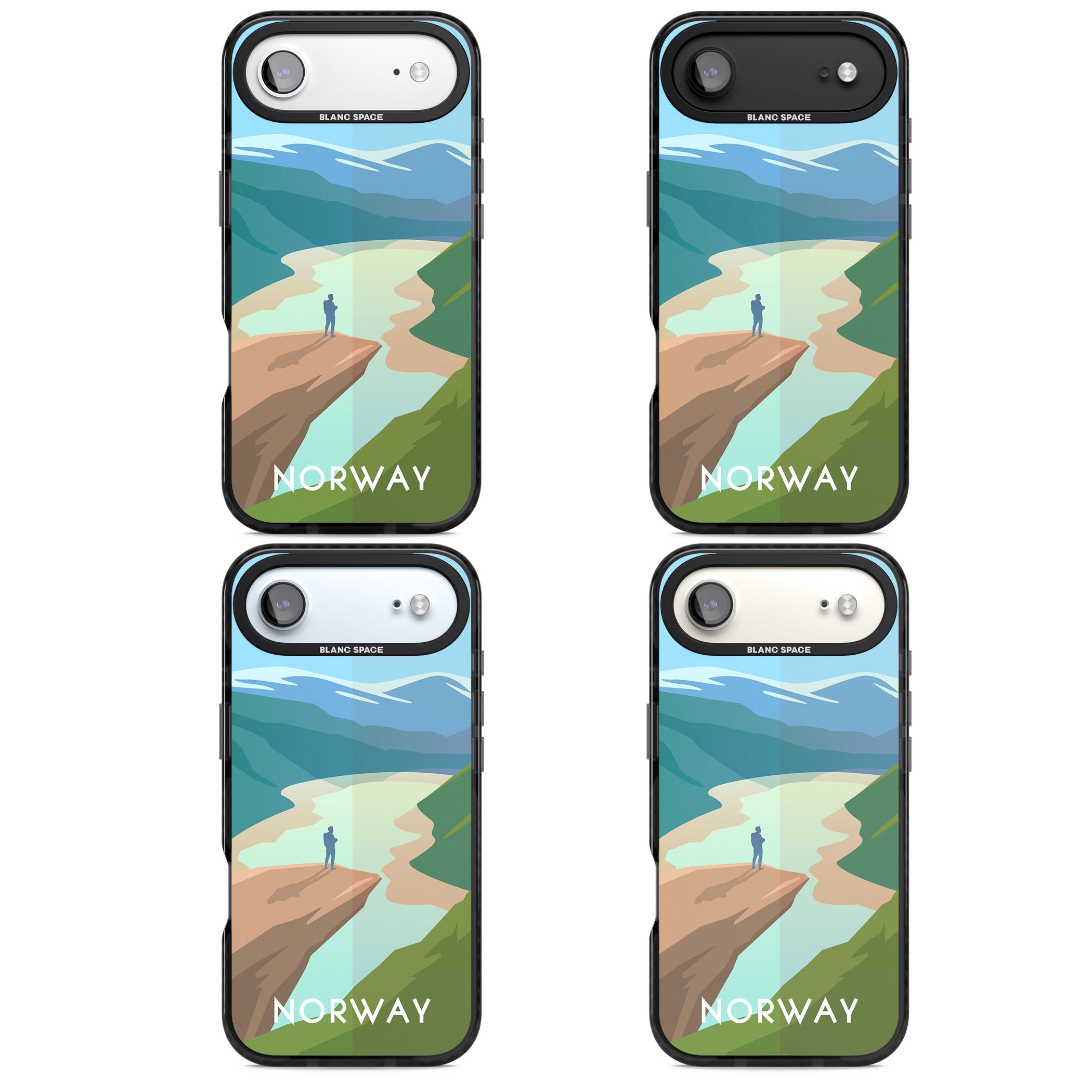 Vintage Travel Poster Norway iPhone 17 Air Impact Black Phone Case APT Impact Protection