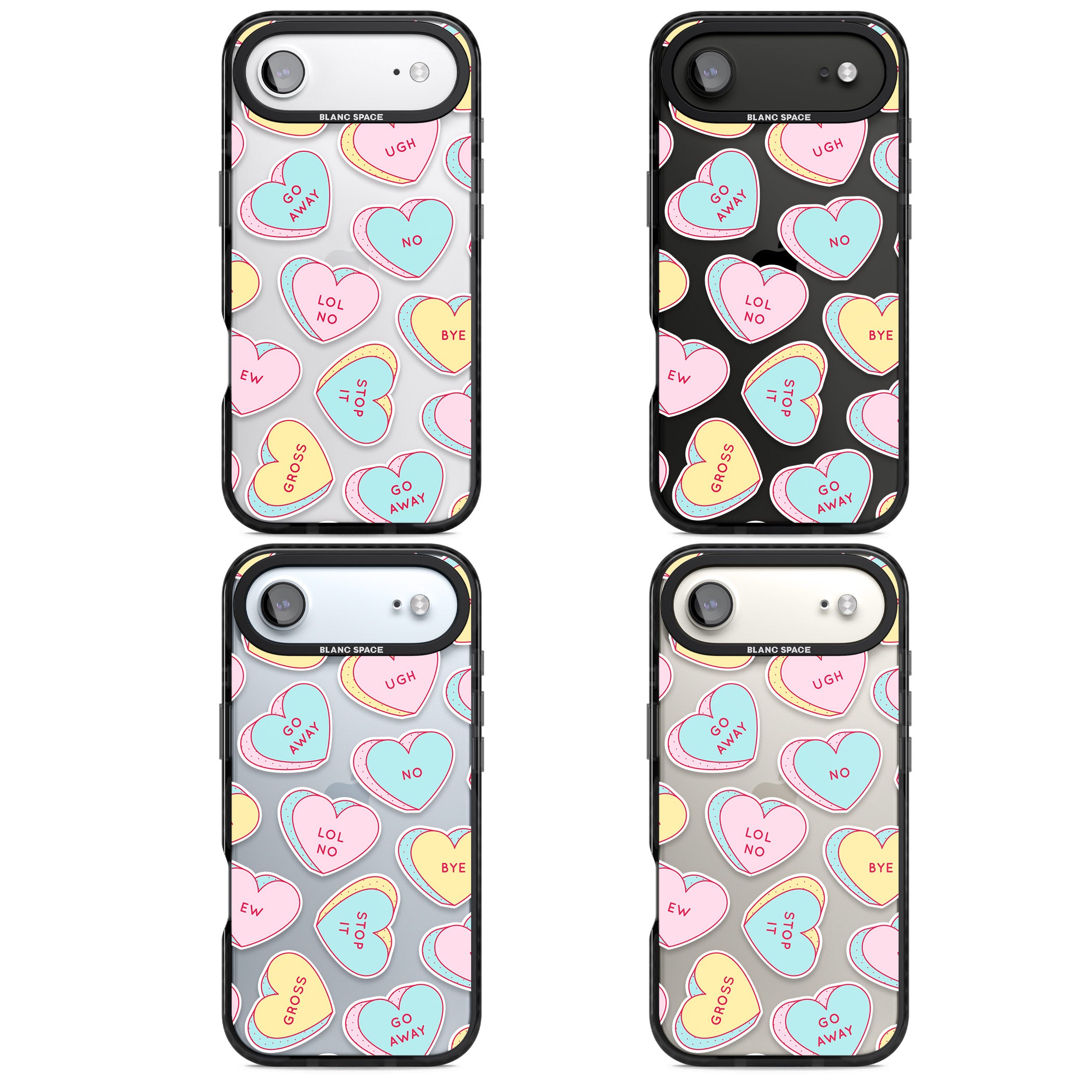 Sarcastic Love Hearts iPhone 17 Air Impact Black Phone Case APT Impact Protection