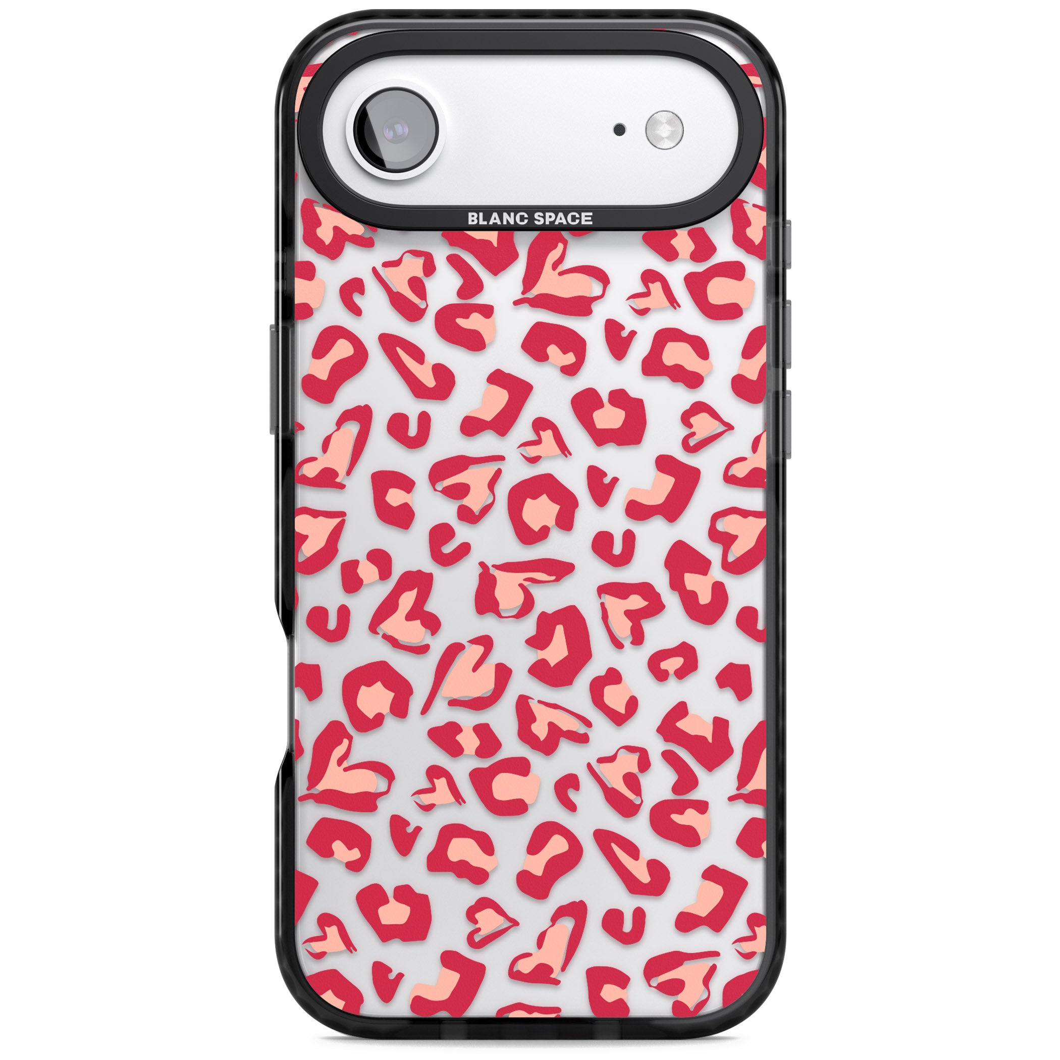 Heart Leopard Print iPhone 17 Air Impact Black Phone Case