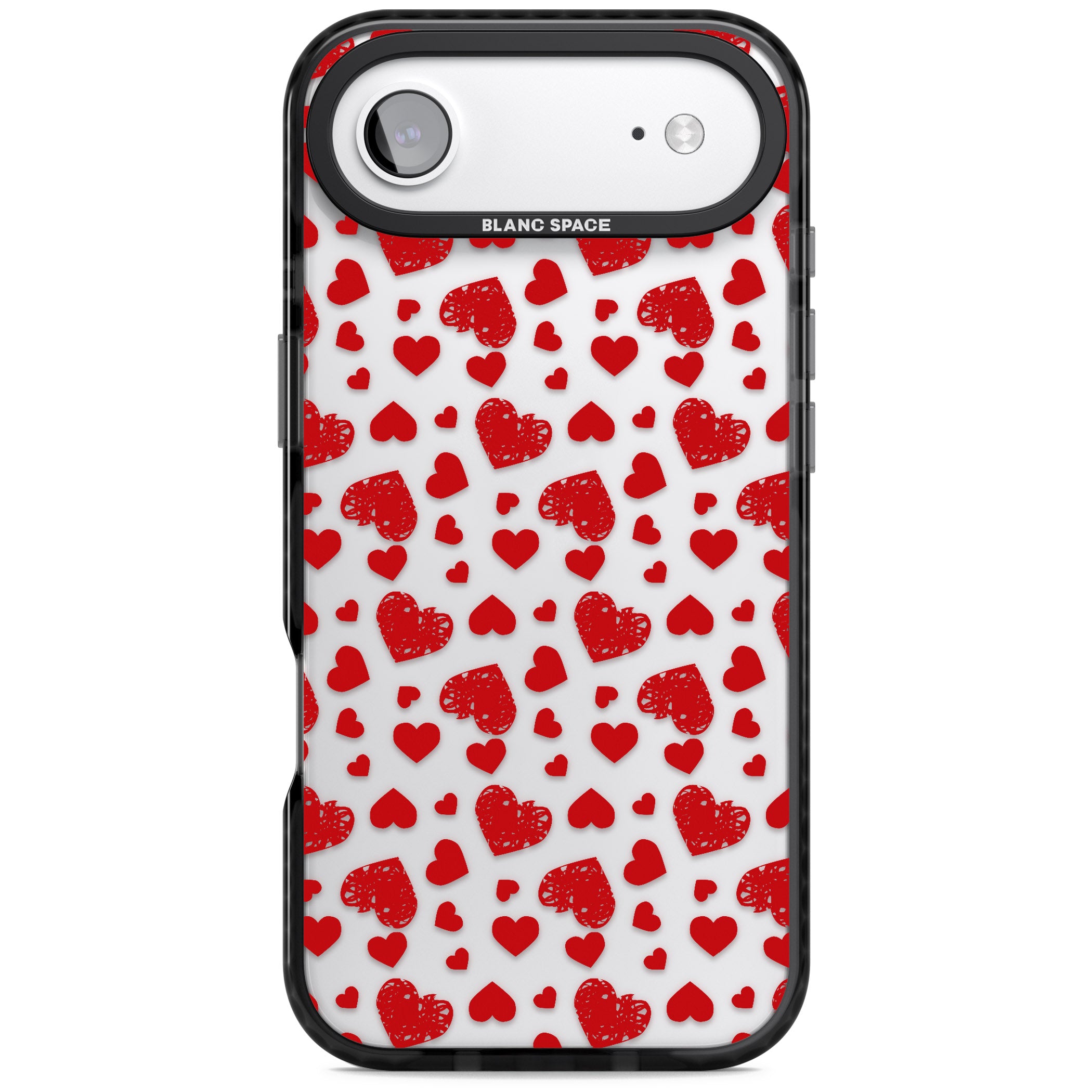 Red Heart Pattern Classic iPhone 17 Air Impact Black Phone Case
