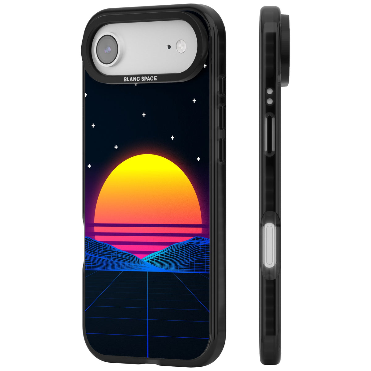 Sunset Vaporwave iPhone Air Impact Black Phone Case side