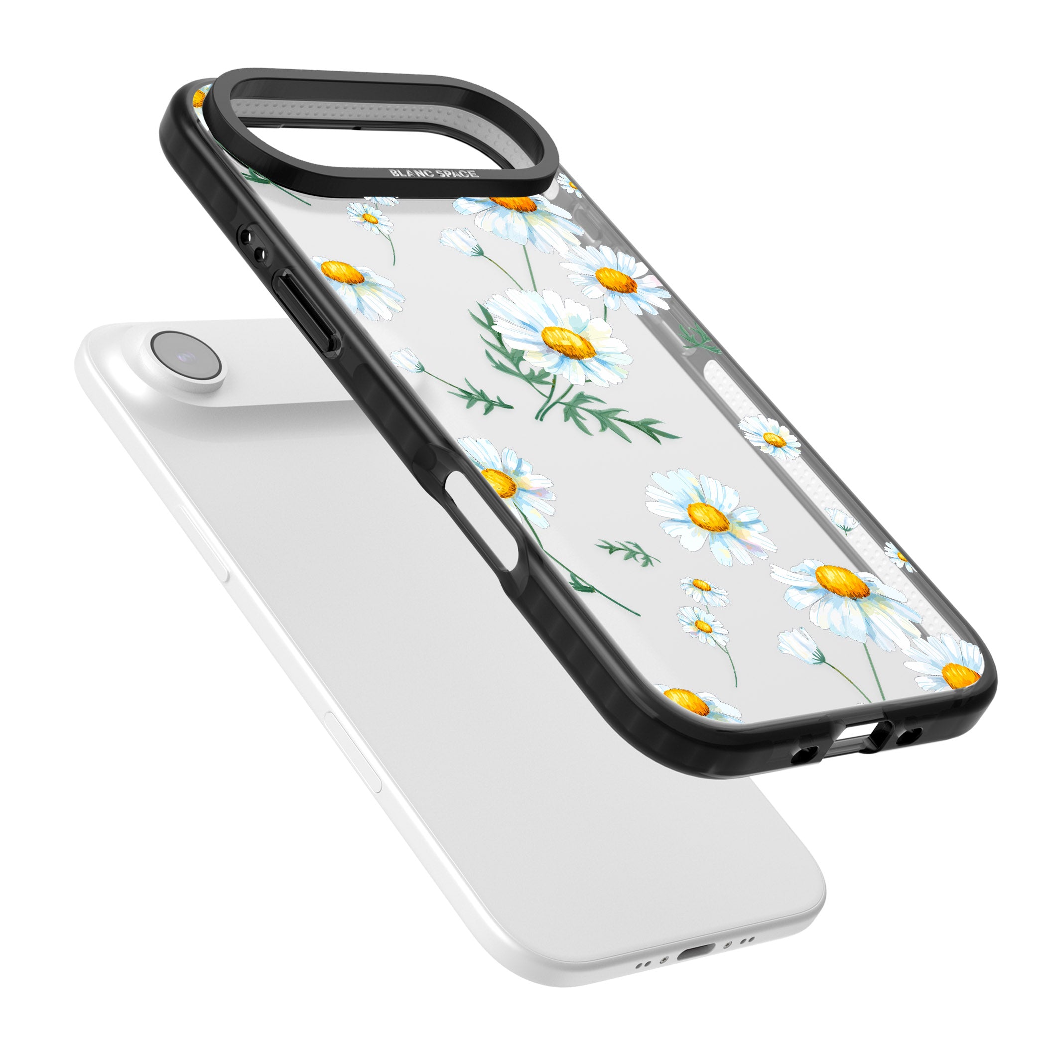 Vintage Painted Daisies iPhone 17 Air Impact Black Phone Case Colours