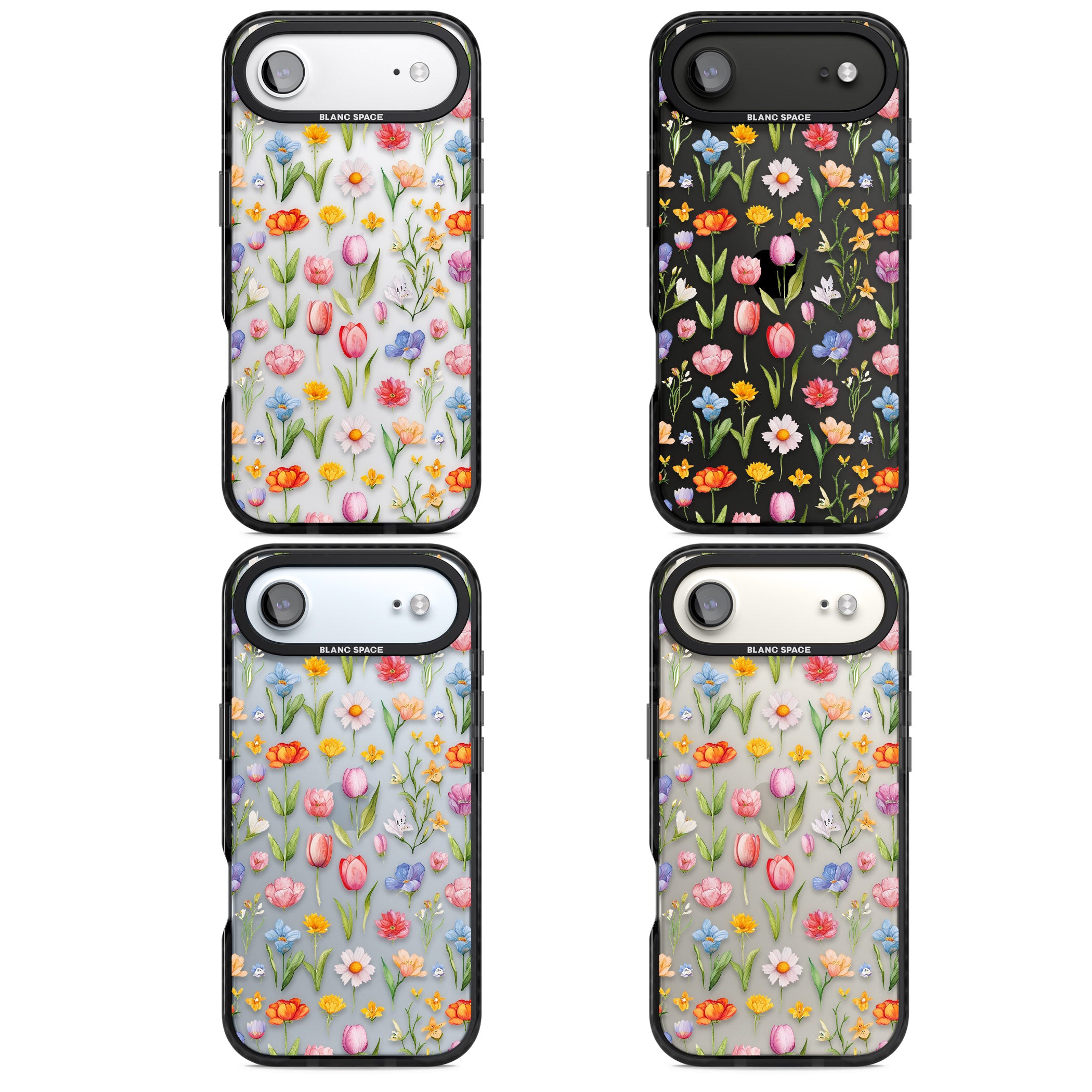 Small Flower Mix iPhone 17 Air Impact Black Phone Case APT Impact Protection