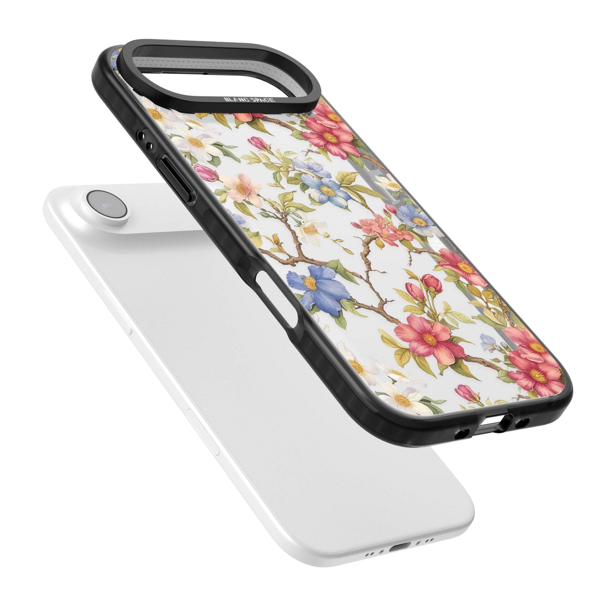 Vintage Vines & Flowers iPhone 17 Air Impact Black Phone Case Colours