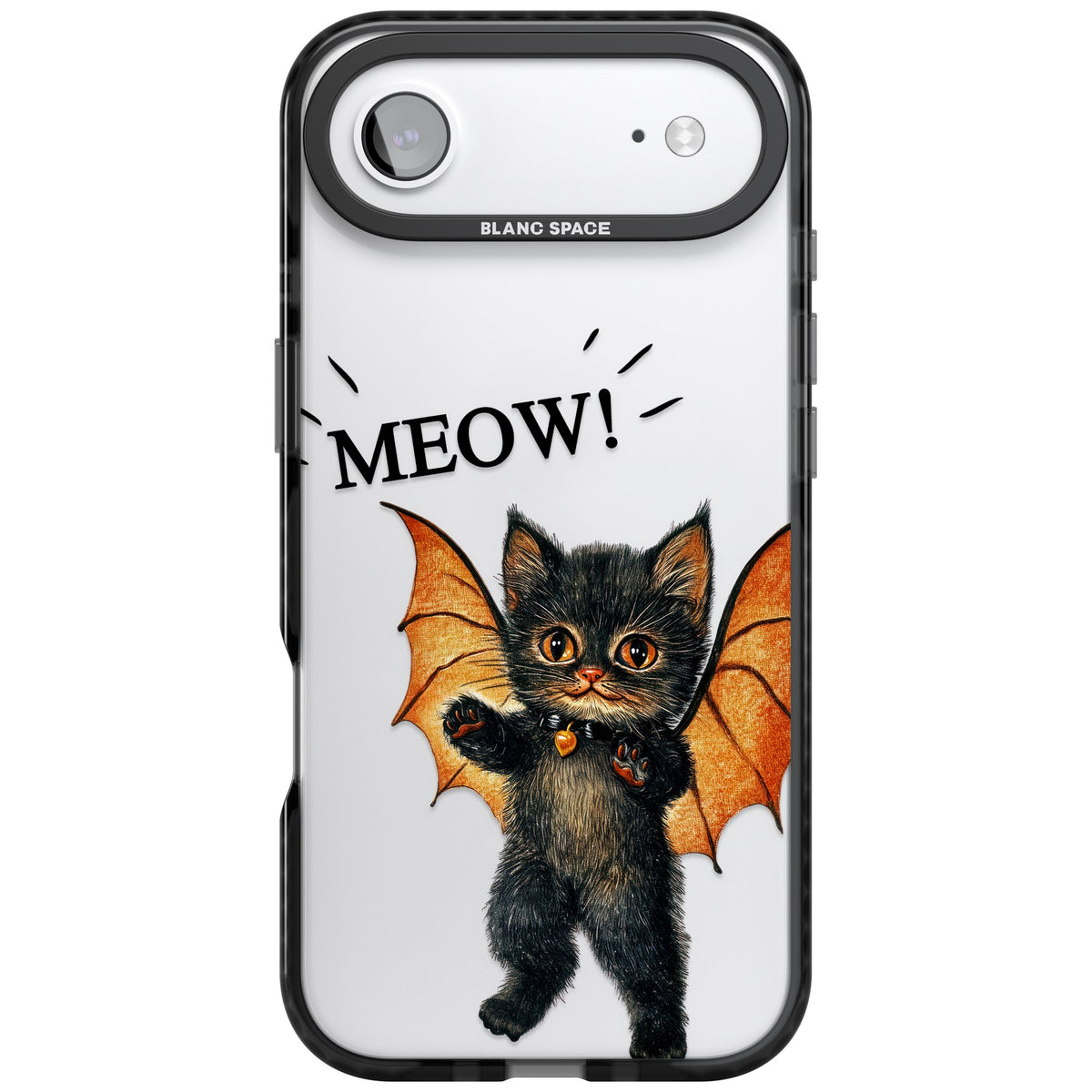 Meow iPhone Air Impact Black Phone Case front