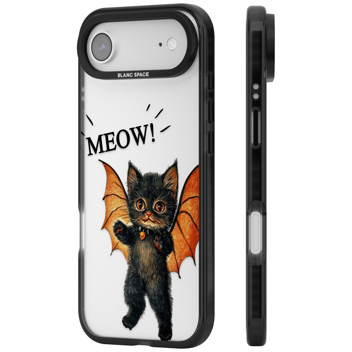 Meow iPhone Air Impact Black Phone Case side