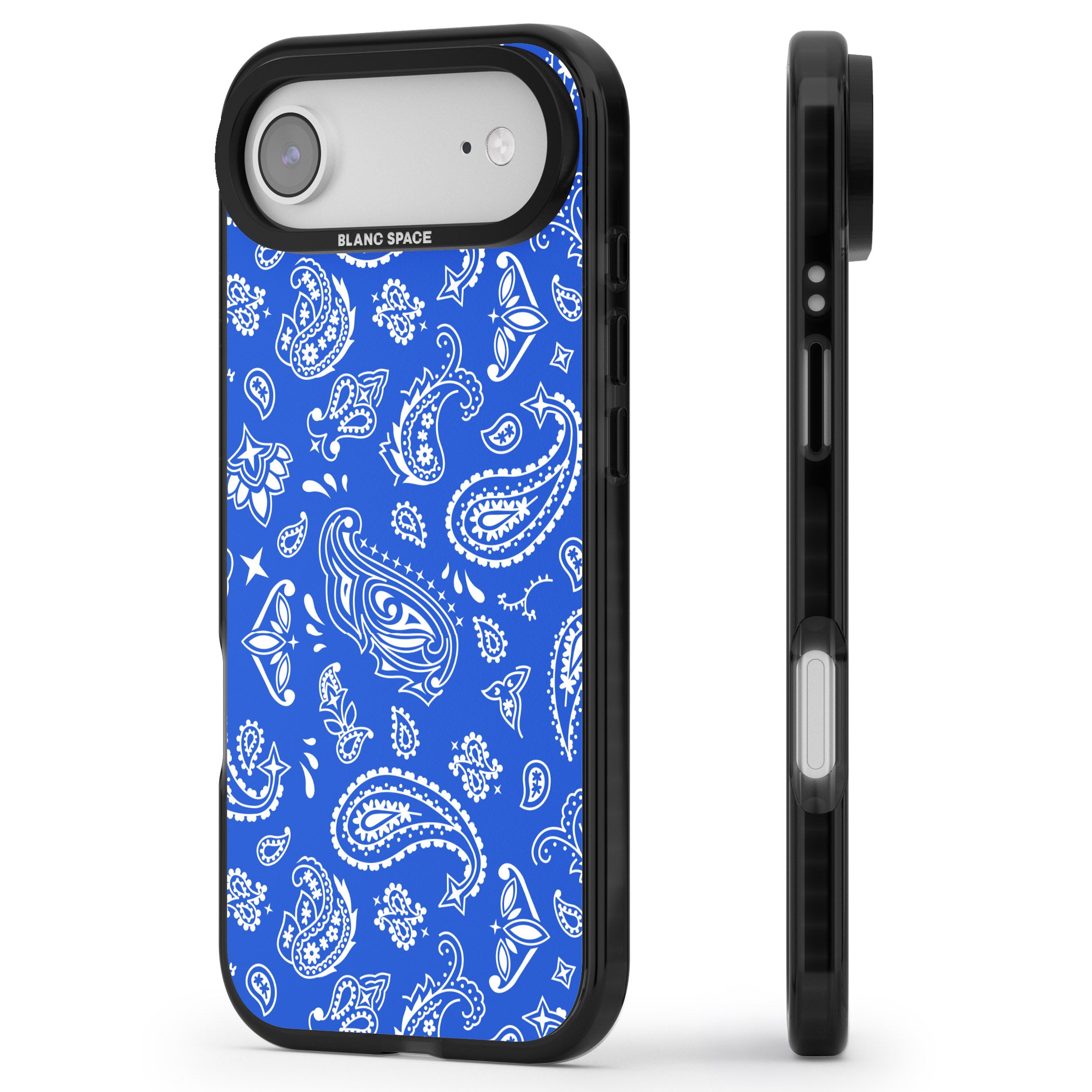 Blue Bandana iPhone 17 Air Impact Black Phone Case Side Profile