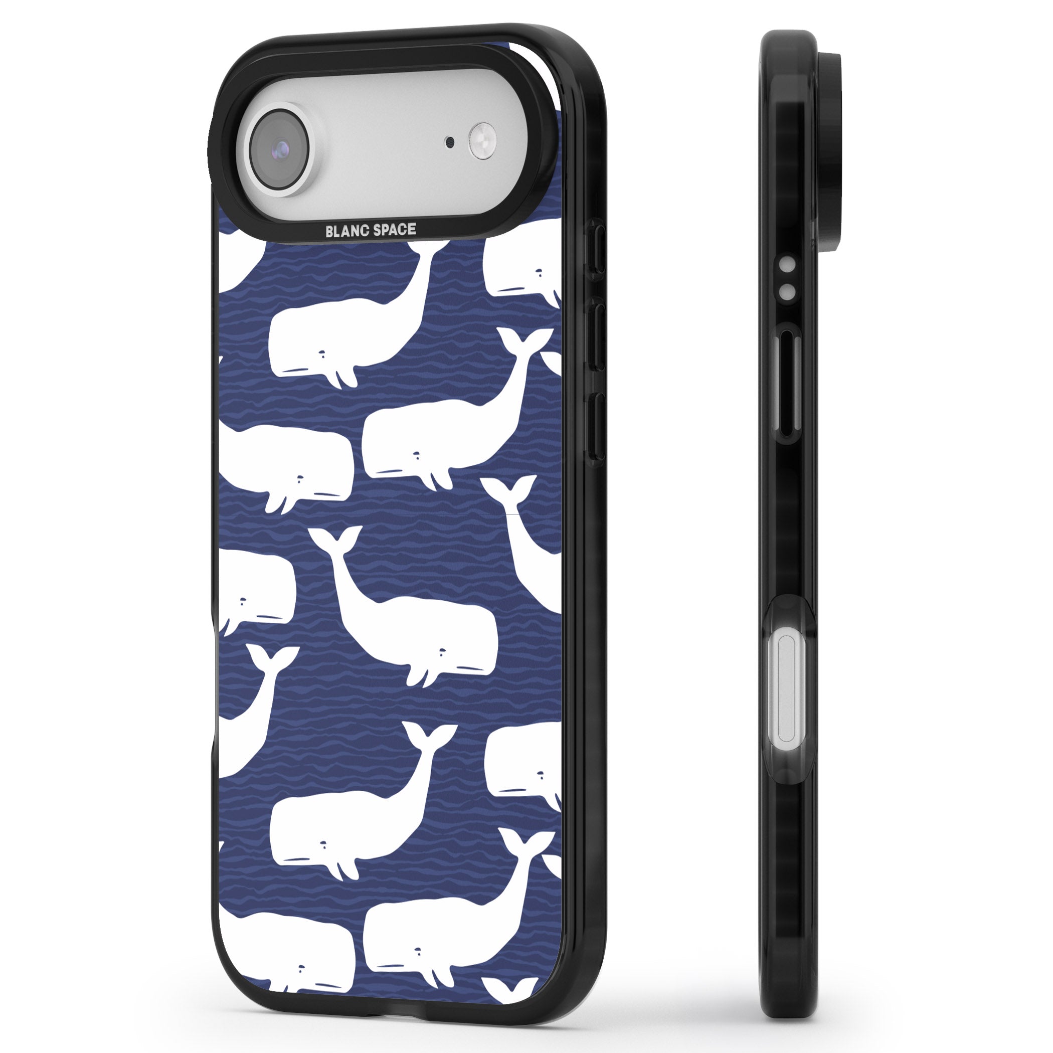 Whale Dreams iPhone 17 Air Impact Black Phone Case Side Profile
