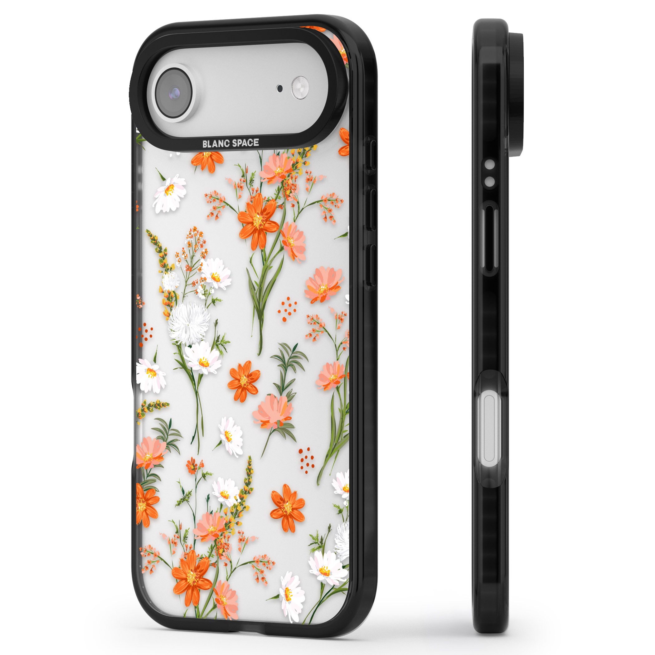 Sunset Wildflowers iPhone 17 Air Impact Black Phone Case Side Profile