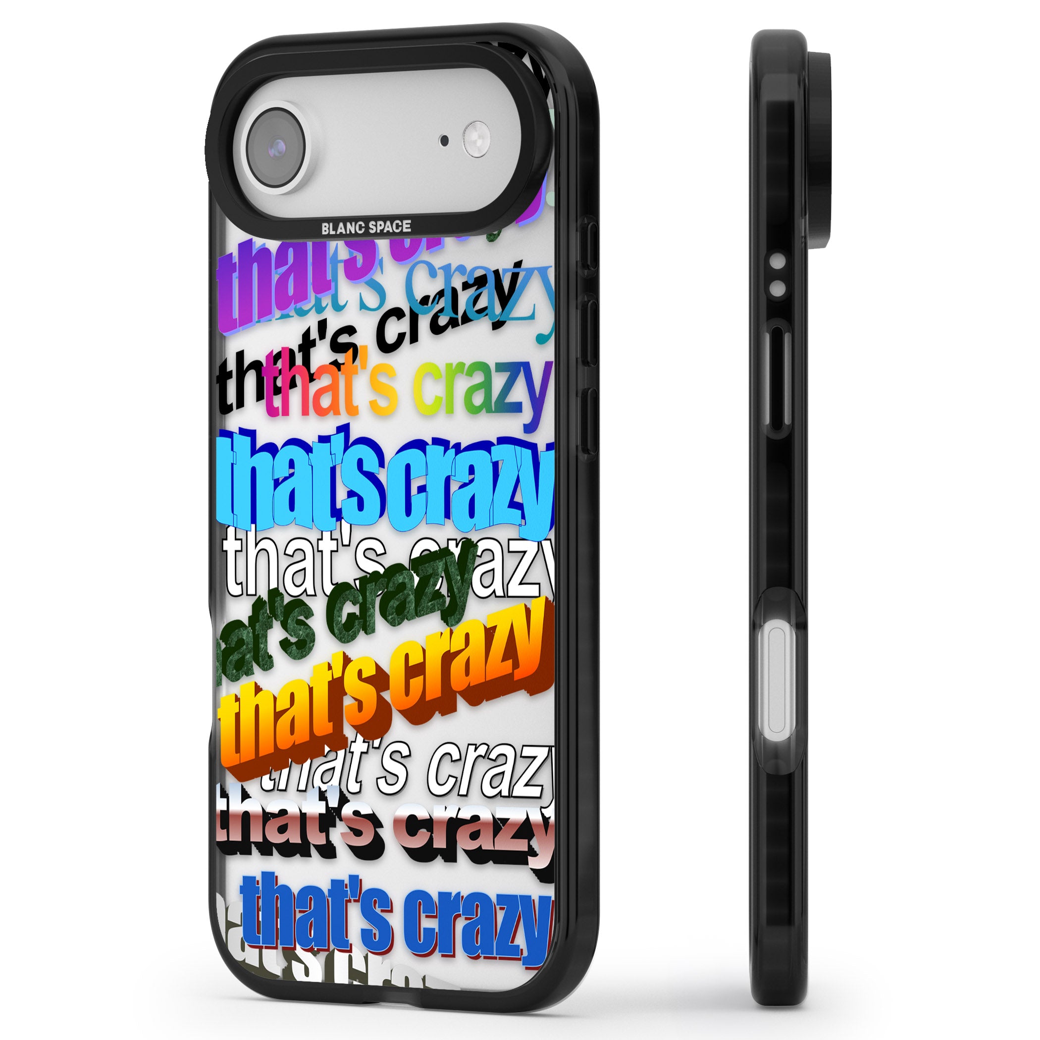That'S Crazy Typography iPhone 17 Air Impact Black Phone Case Side Profile