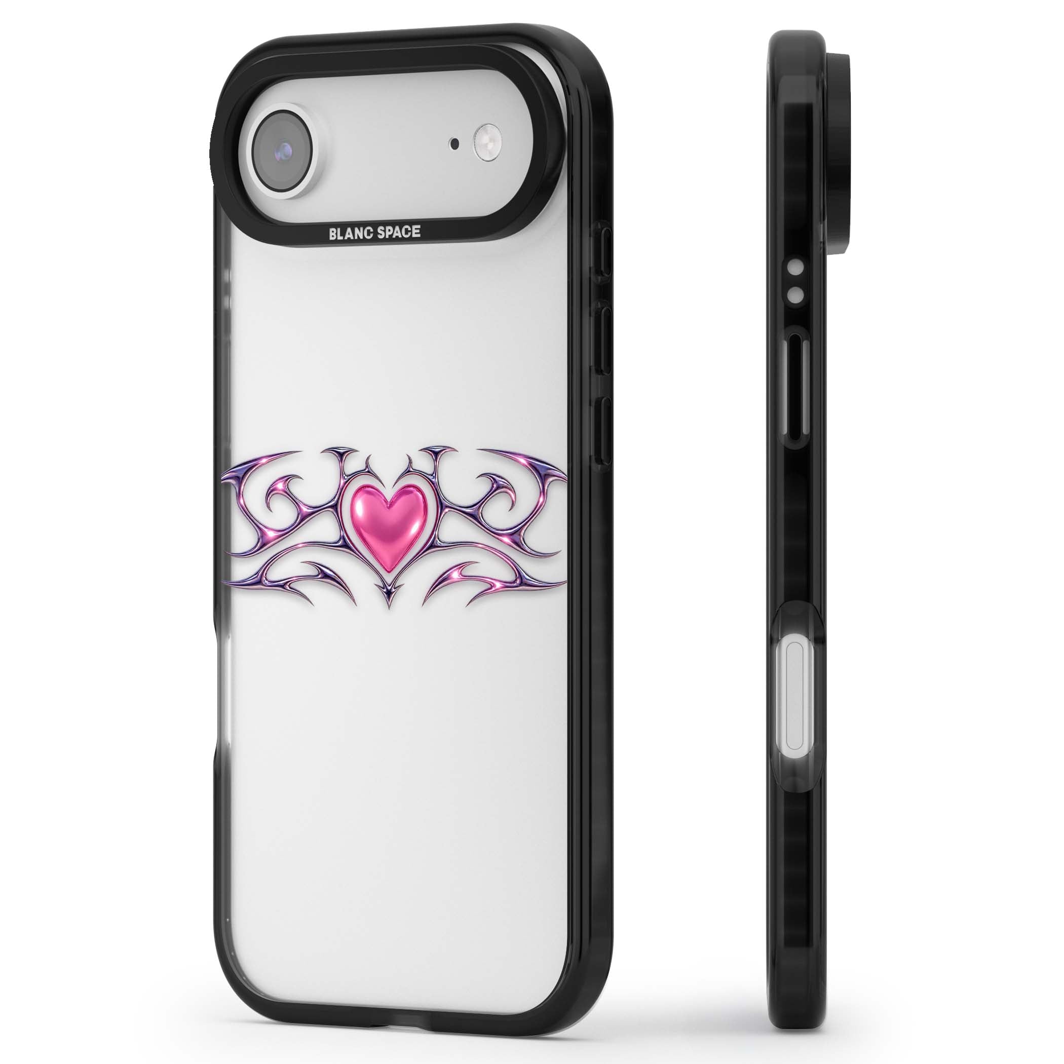 Pink Chrome Heart y2k iPhone case | Clear Impact case for iPhone Air