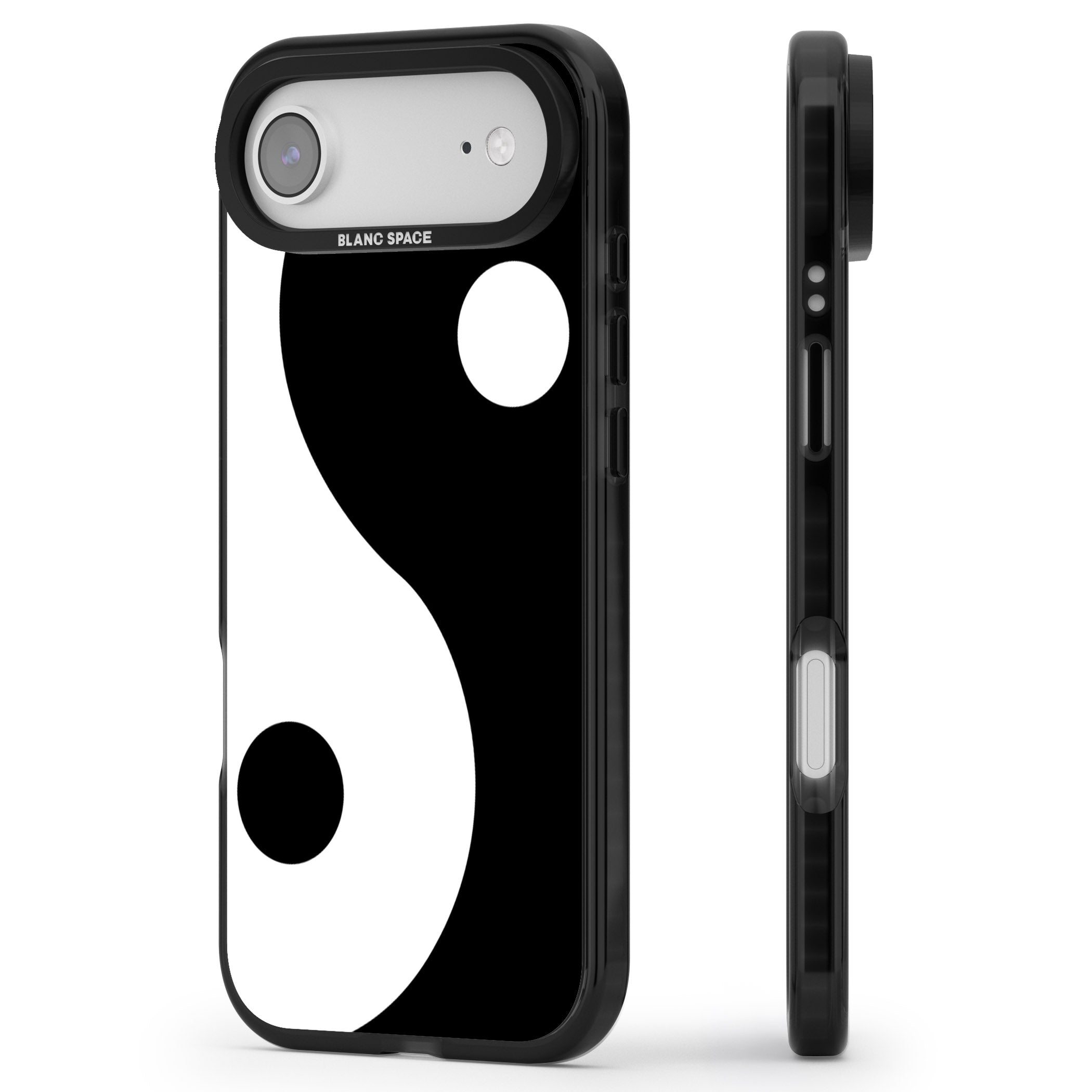Large Yin Yang iPhone 17 Air Impact Black Phone Case Side Profile