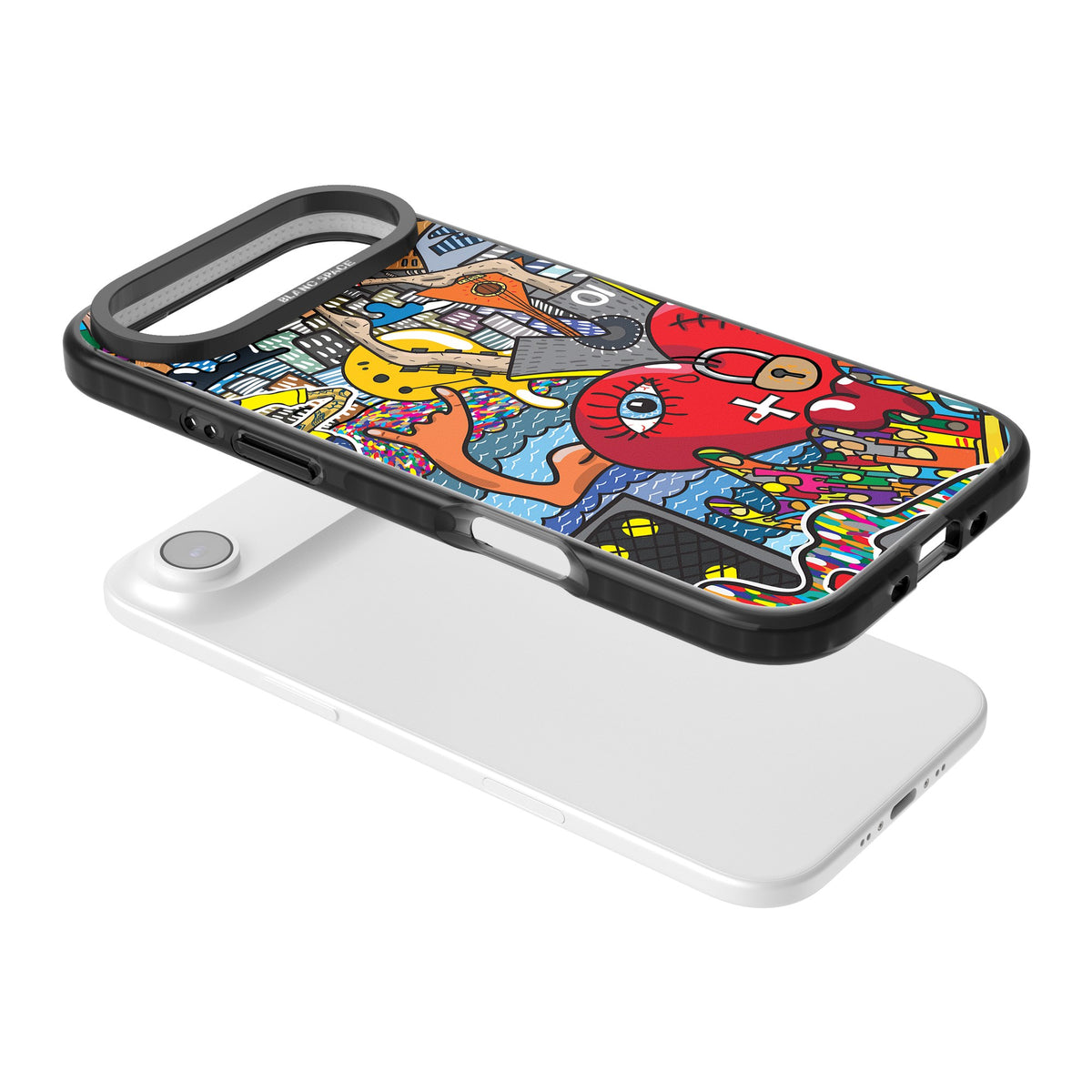Crowd Tsunami iPhone Air Impact Black Phone Case angled