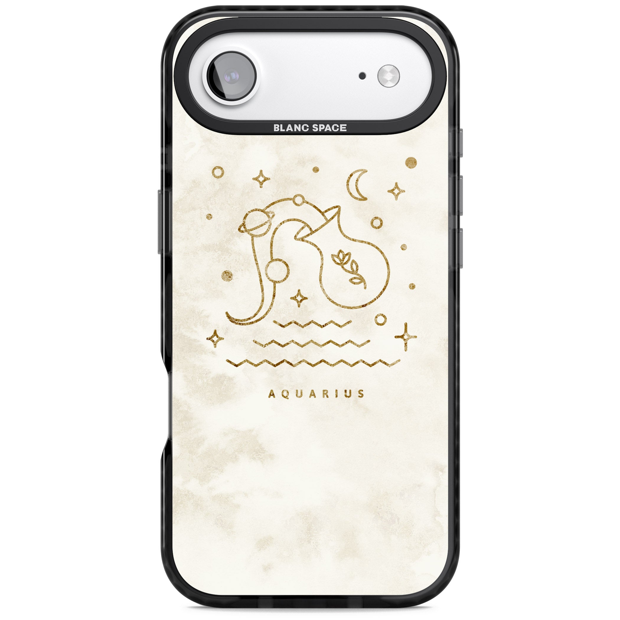 Aquarius Golden Emblem iPhone 17 Air Impact Black Phone Case