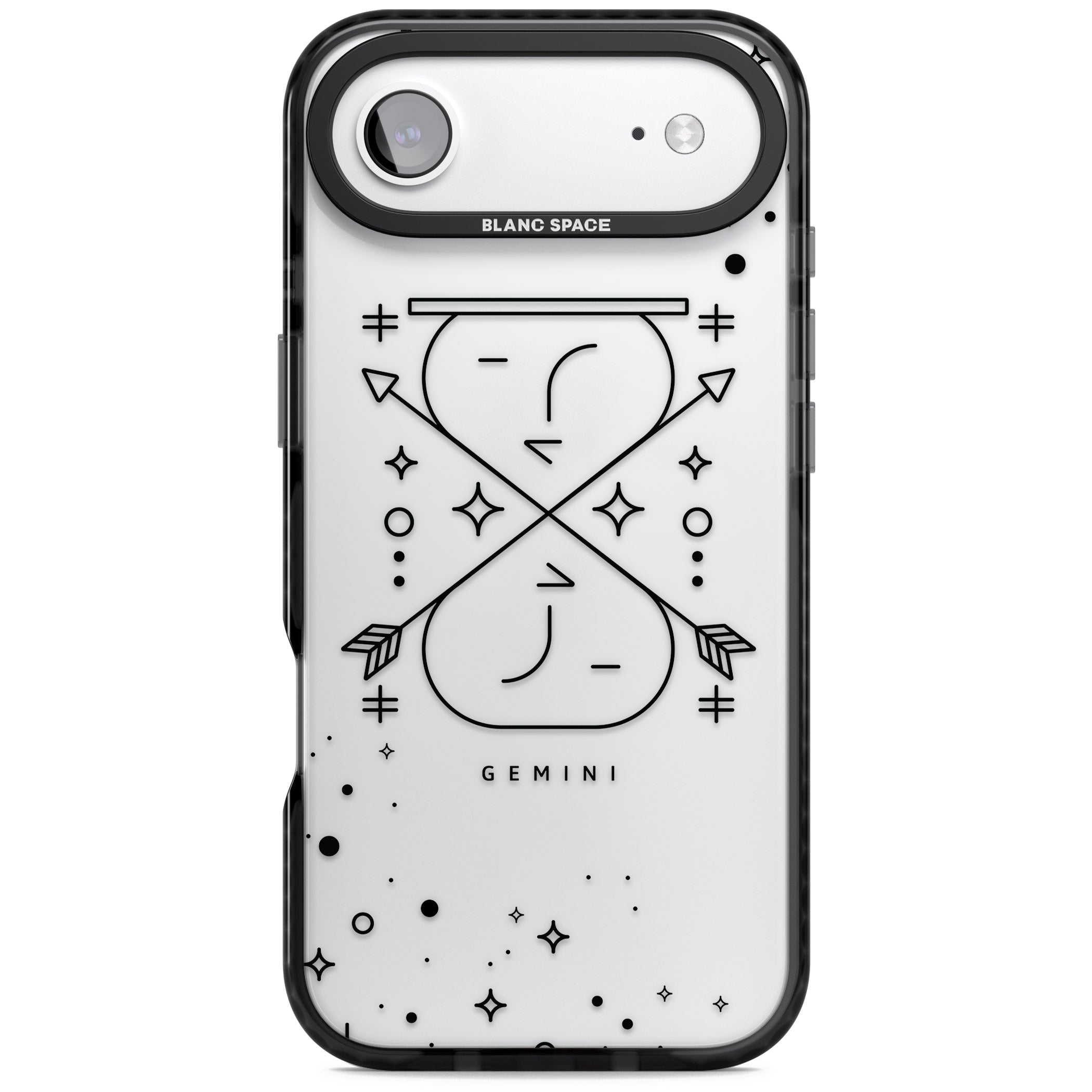 Gemini Zodiac iPhone 17 Air Impact Black Phone Case