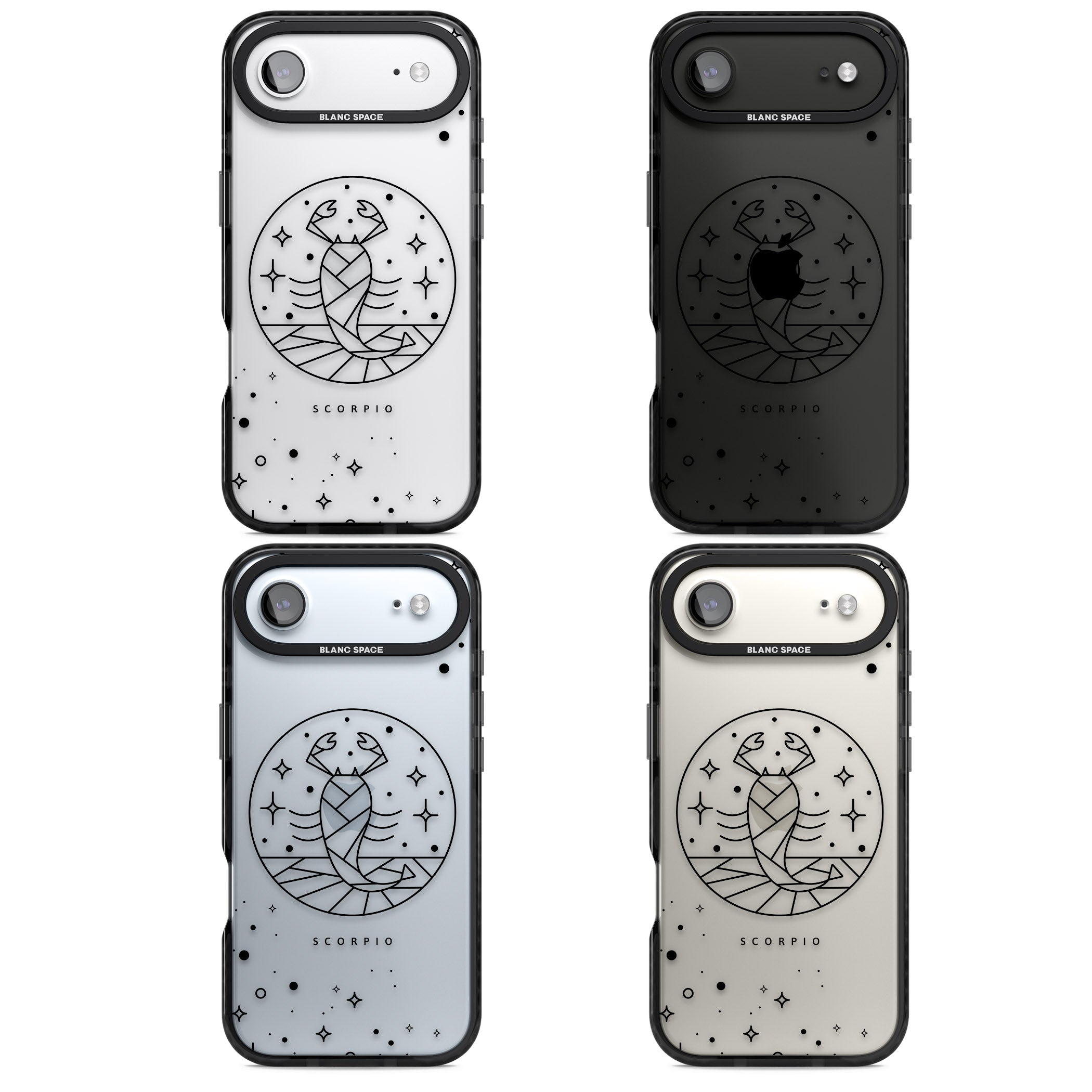 Scorpio Emblem Cosmic Design iPhone 17 Air Impact Black Phone Case APT Impact Protection