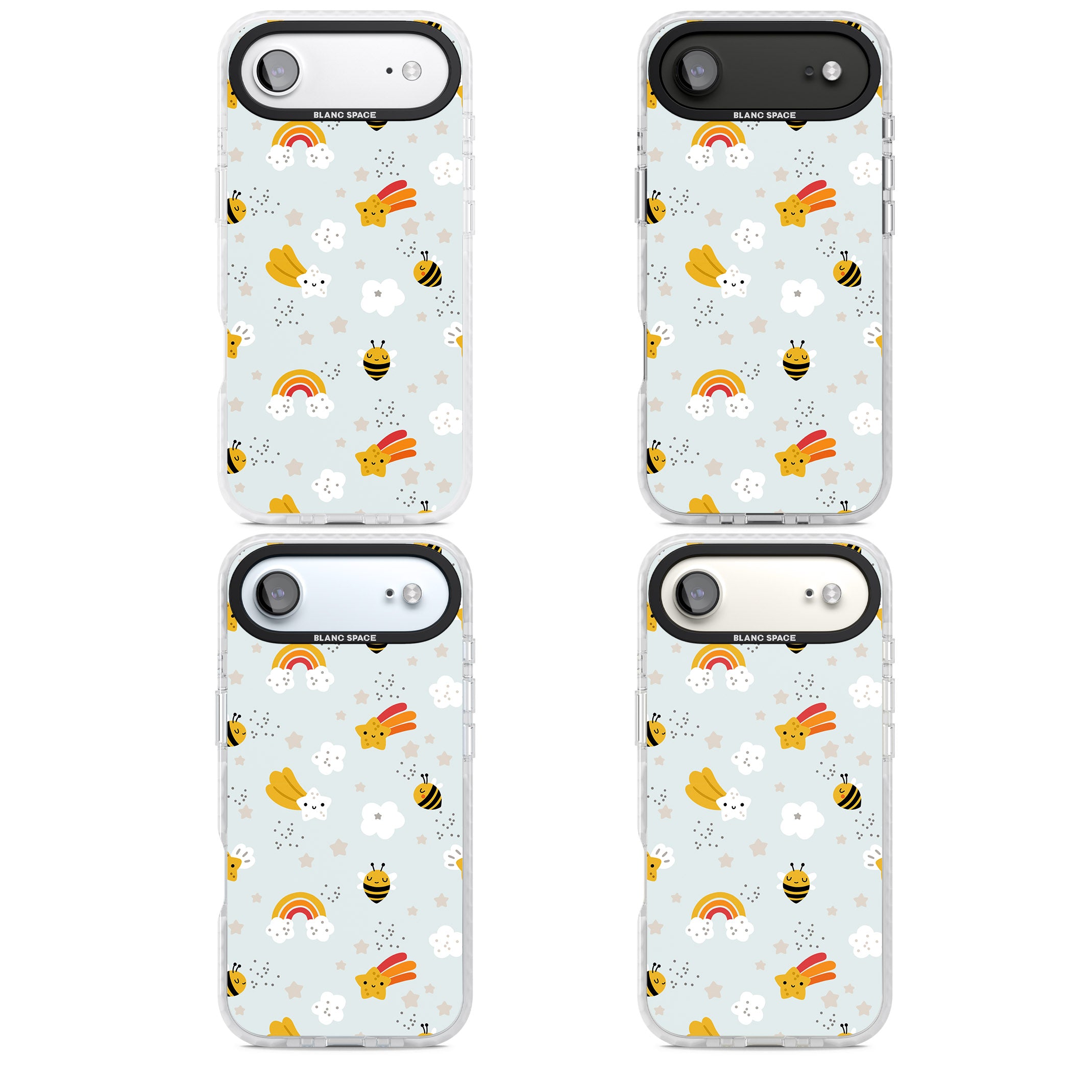 Sweet As Honey Patterns: Bees & Rainbows iPhone 17 Air Impact Clear Phone Case APT Impact Protection