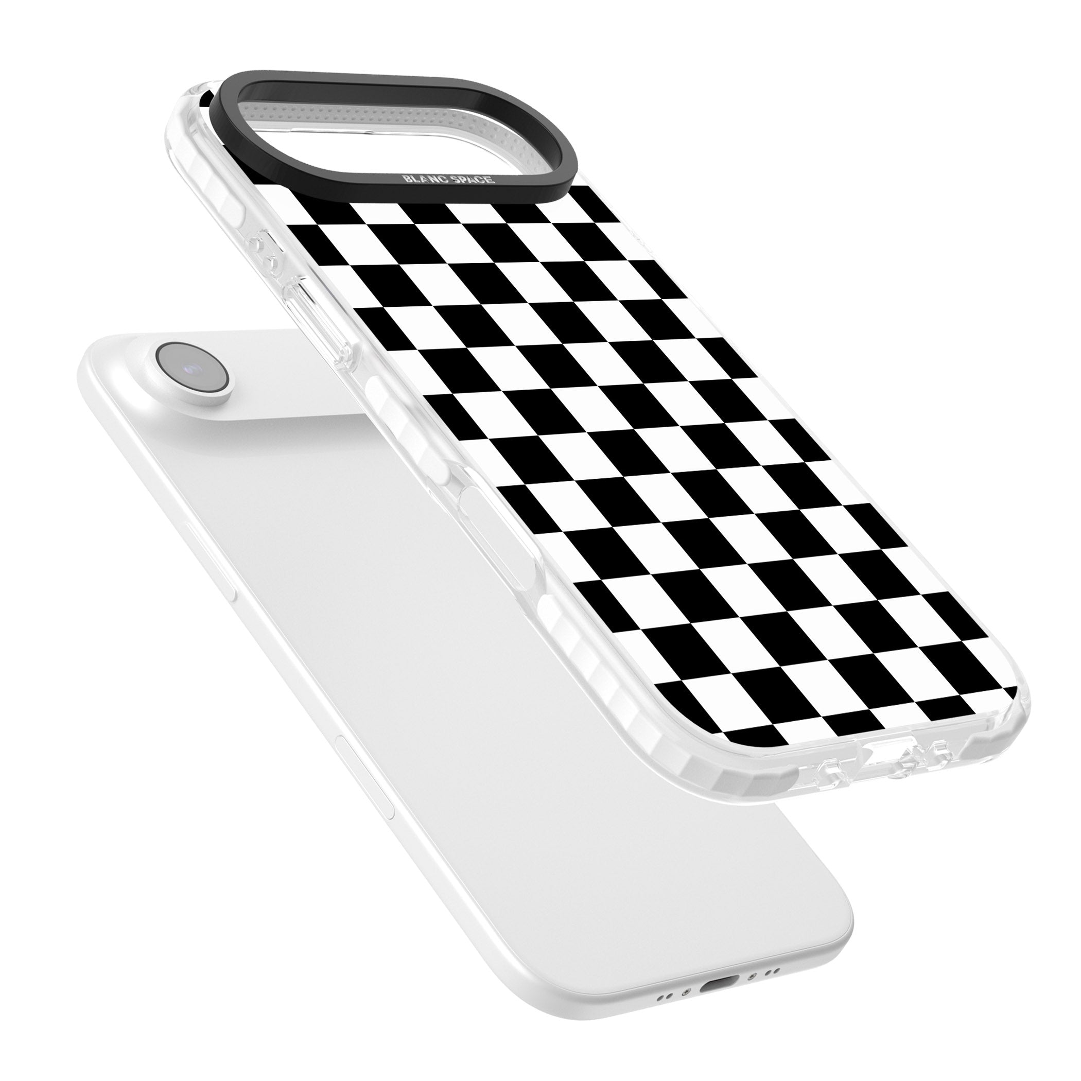Black Checkered iPhone 17 Air Impact Clear Phone Case Colours