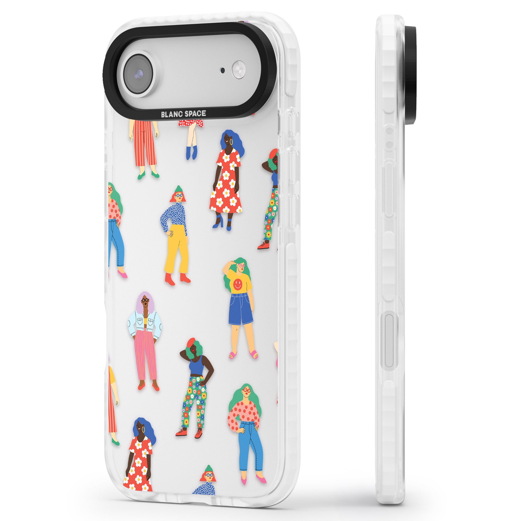 Girls Pattern iPhone 17 Air Impact Clear Phone Case Side Profile