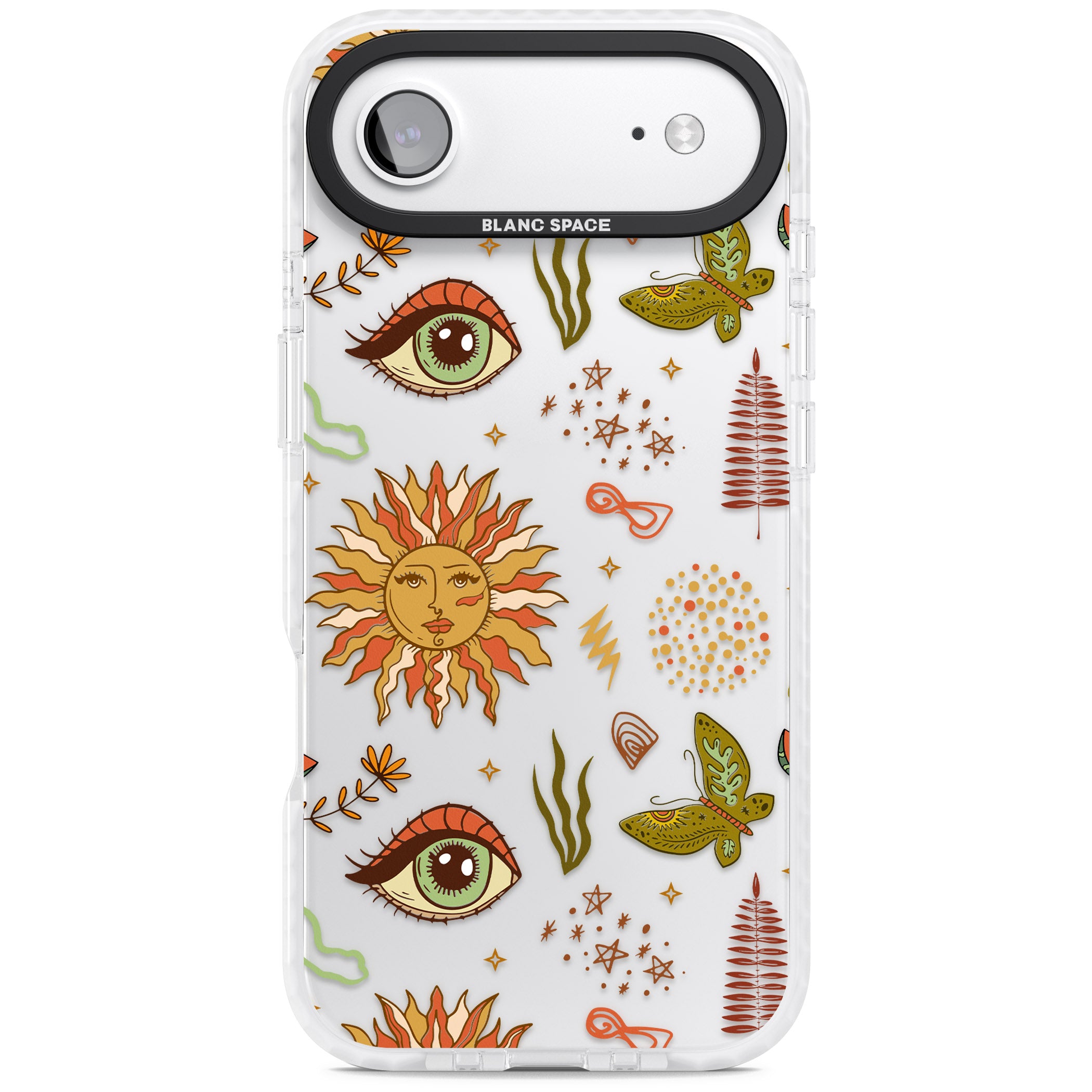 Boho Celestial Sun & Eye Pattern iPhone 17 Air Impact Clear Phone Case