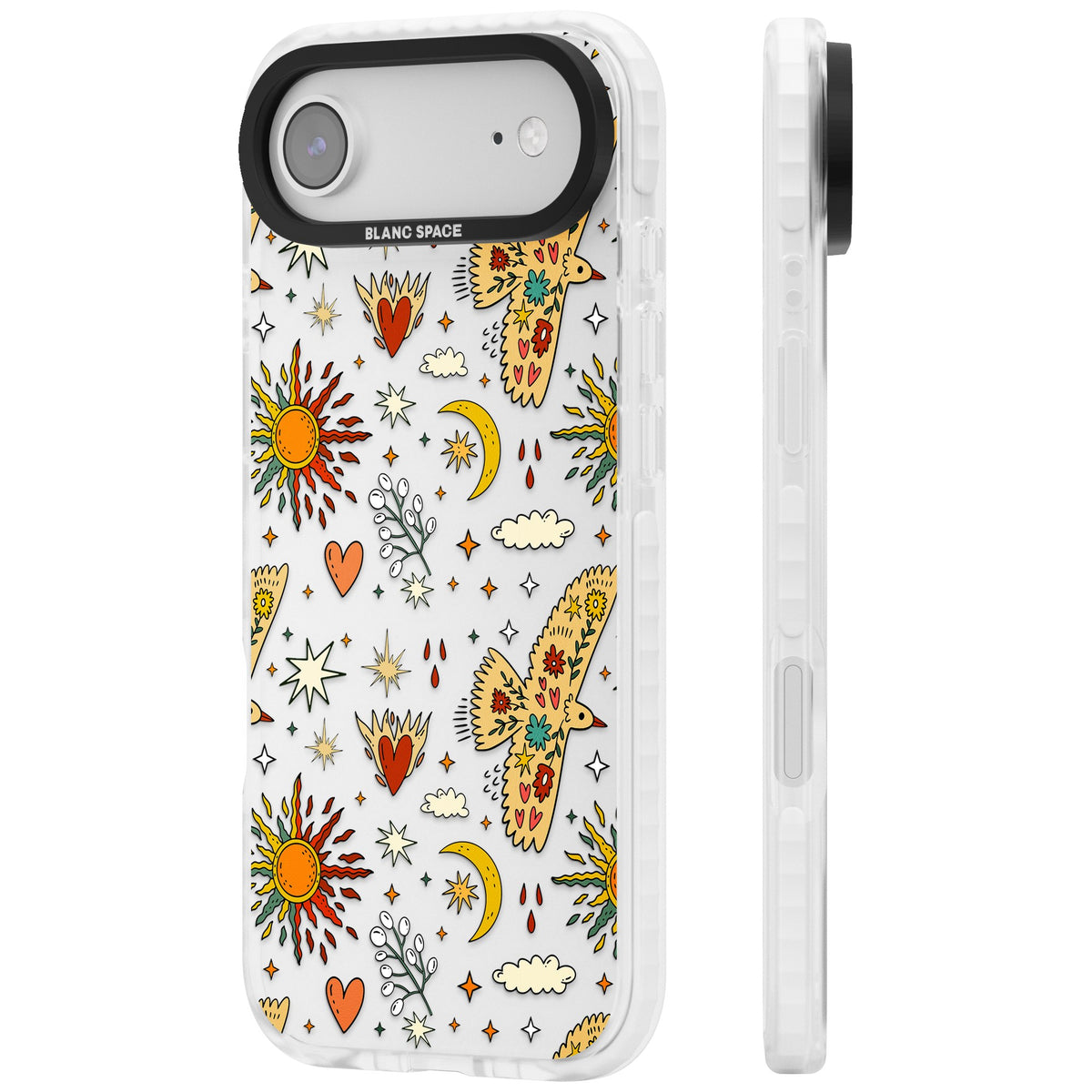 Boho Mystic Birds iPhone Air Impact Clear Phone Case side