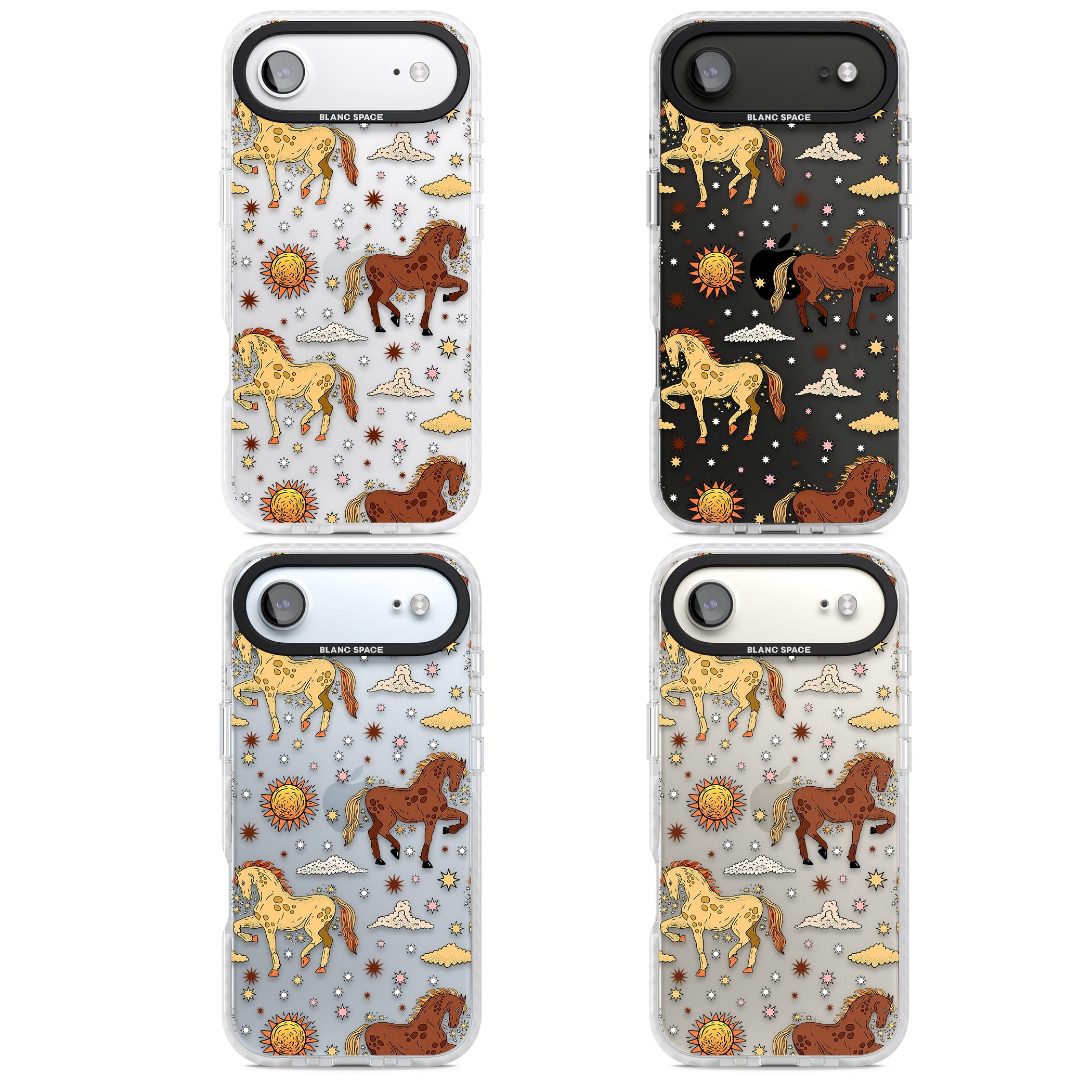 Boho Celestial Wild Horses iPhone 17 Air Impact Clear Phone Case APT Impact Protection