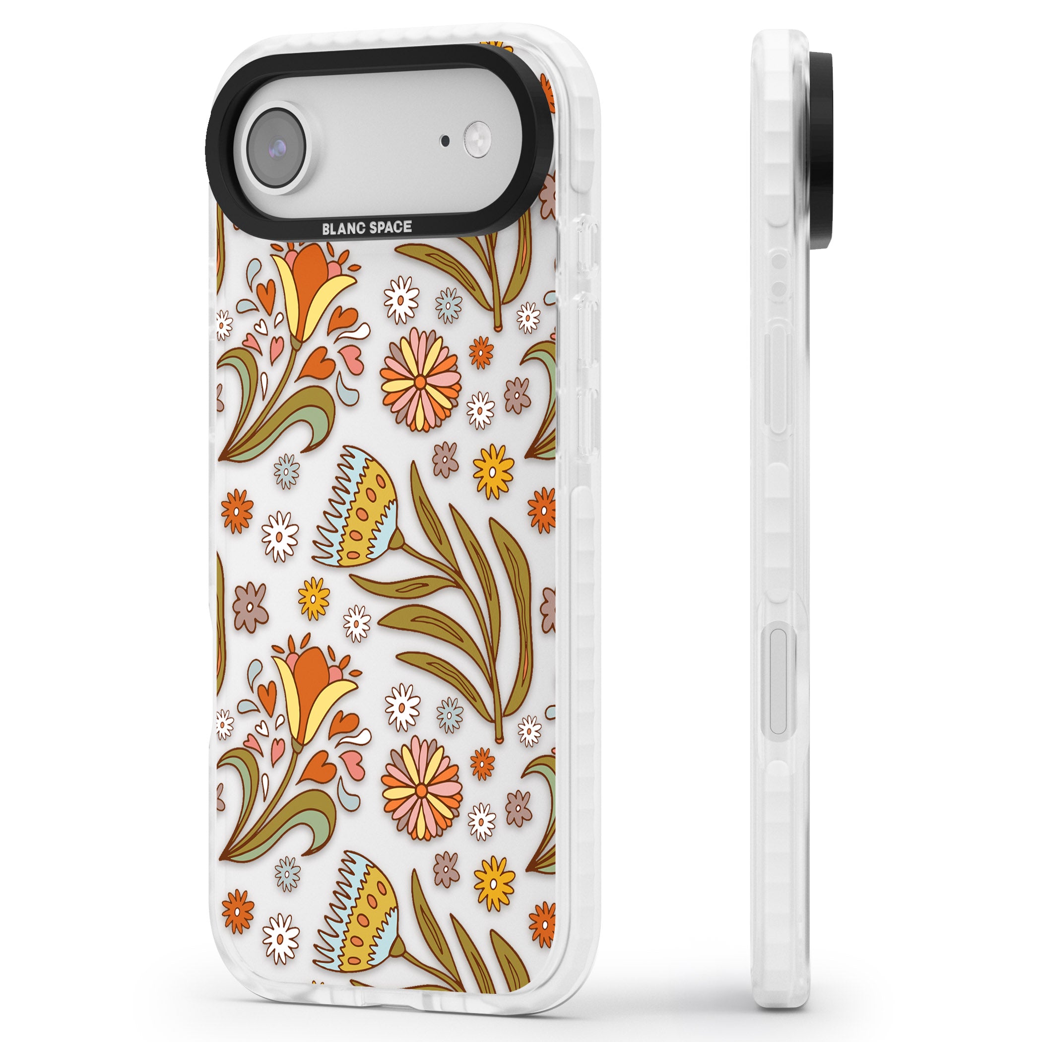 Boho Celestial Wildflower iPhone 17 Air Impact Clear Phone Case Side Profile