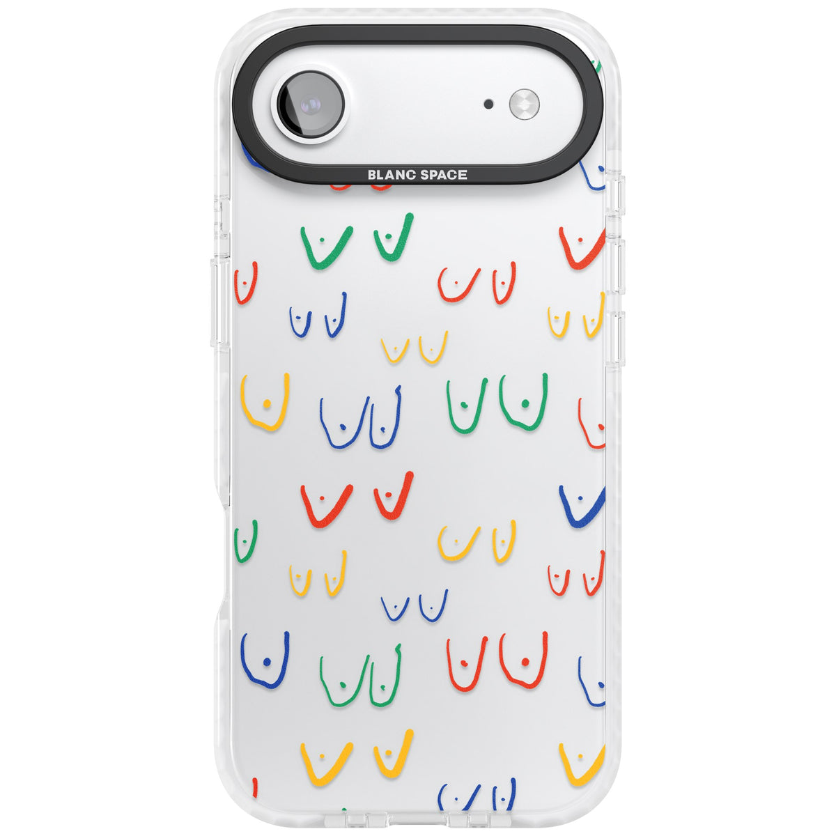 Boob Pattern (Multicolour) iPhone Air Impact Clear Phone Case front