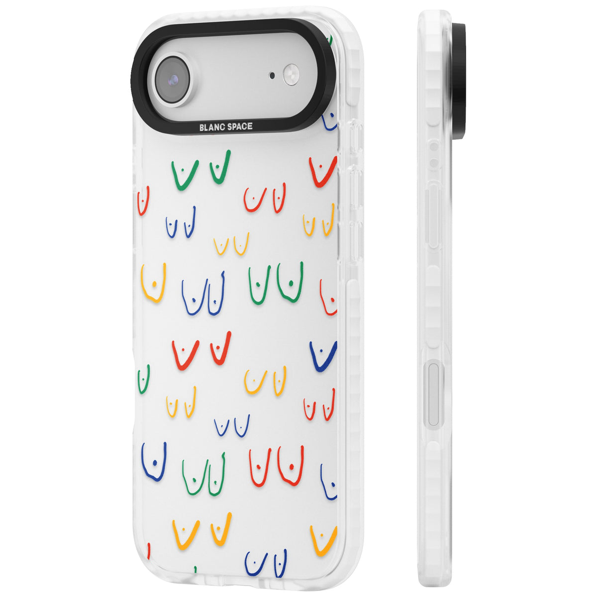 Boob Pattern (Multicolour) iPhone Air Impact Clear Phone Case side