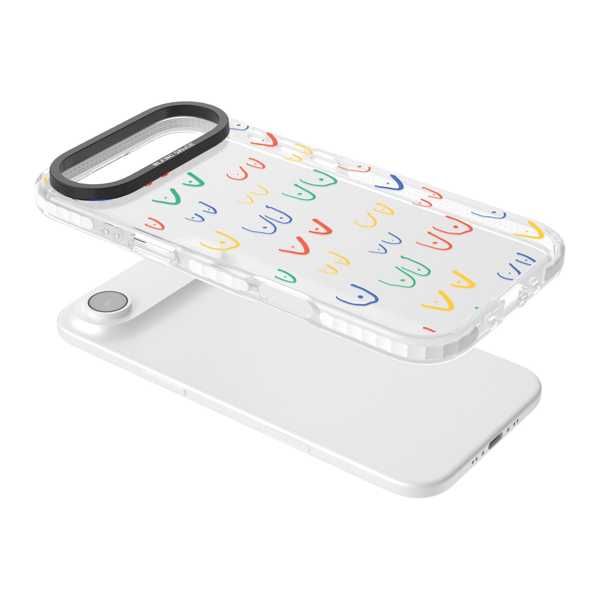 Boob Pattern (Multicolour) iPhone Air Impact Clear Phone Case angled
